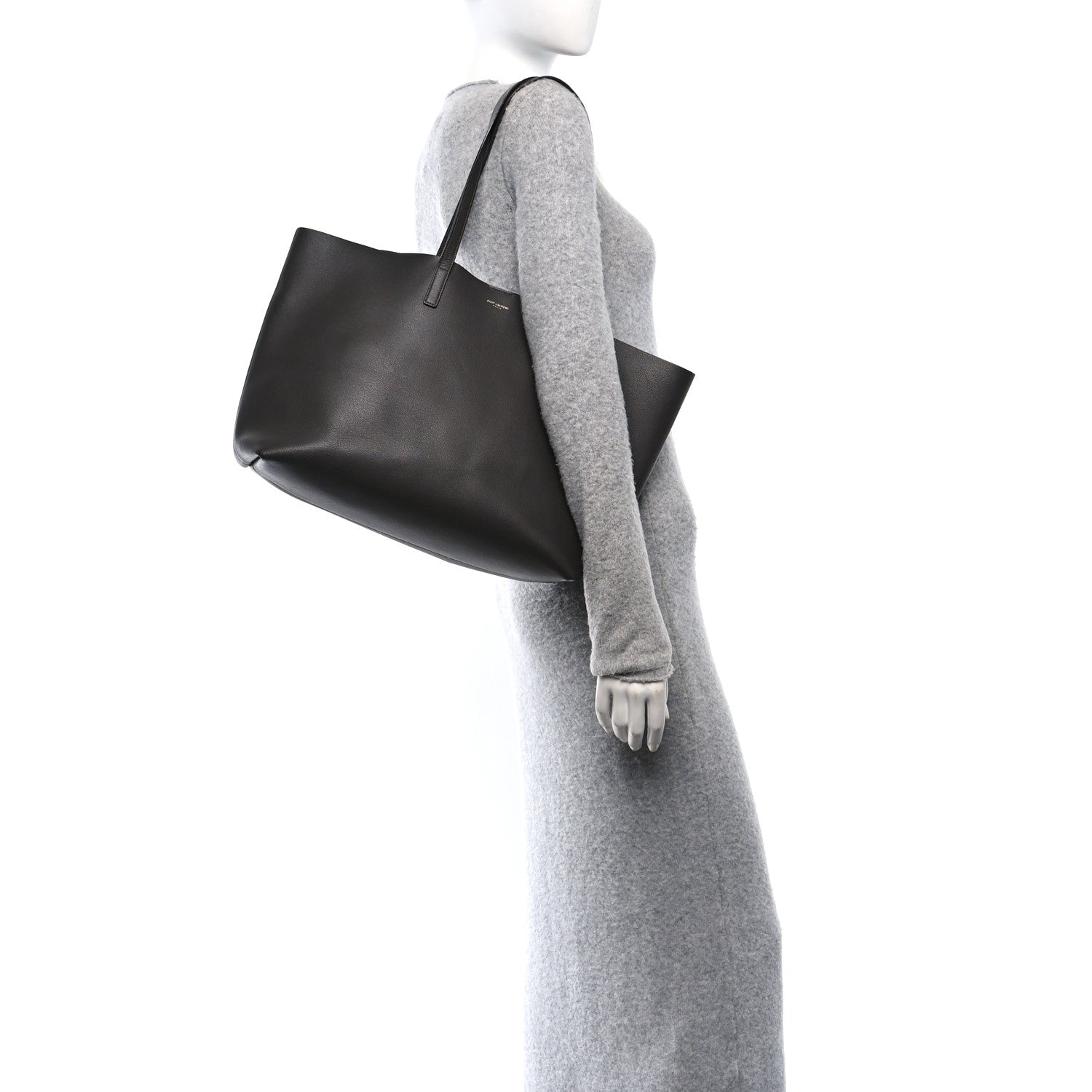 Calfskin Large Shopping Tote Asphalt