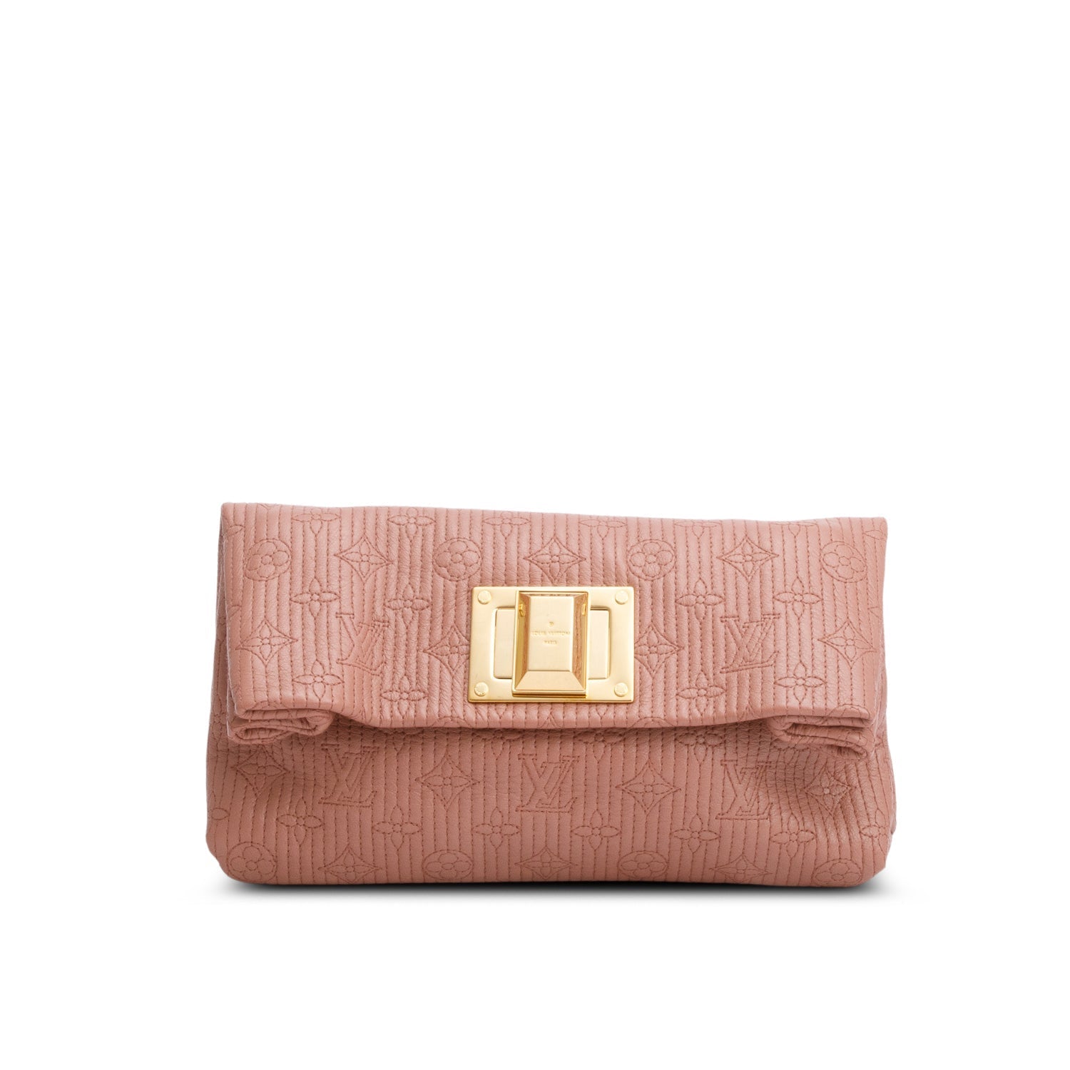 Louis Vuitton Pink Calfskin Quilted Monogram Altair Clutch