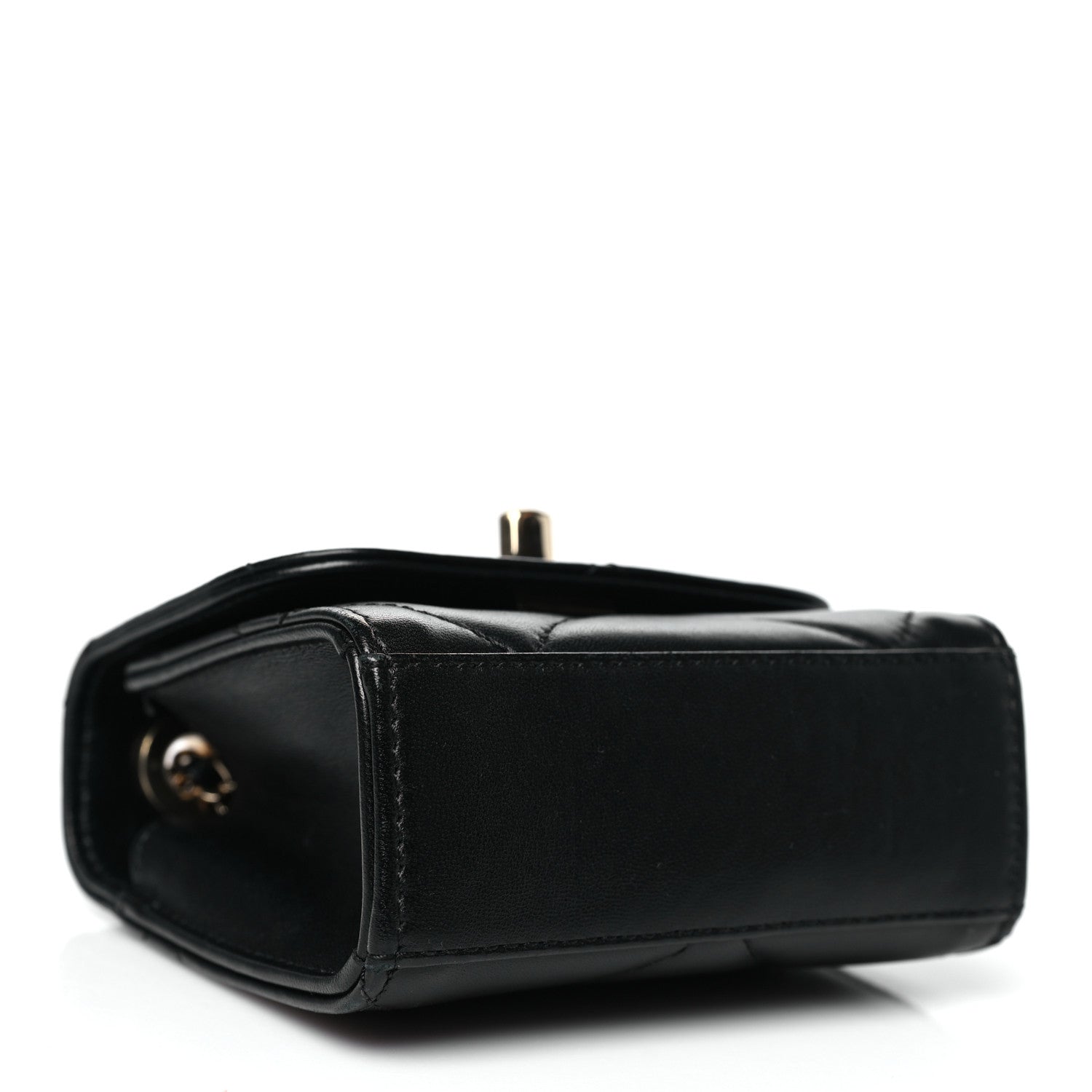 Lambskin Quilted Mini Trendy CC Chain Wallet Black