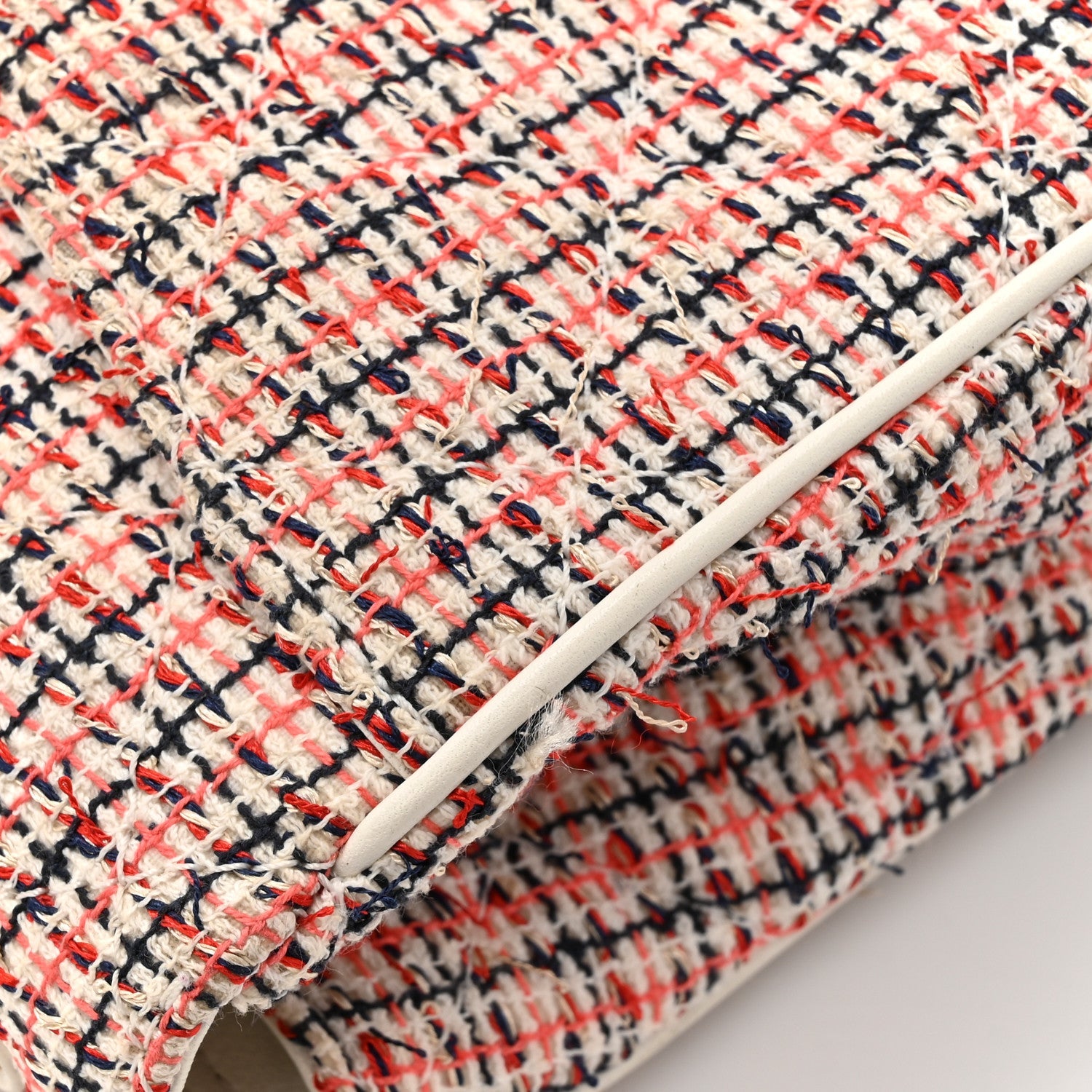 Tweed CC Mania Flap Bag Black Red White
