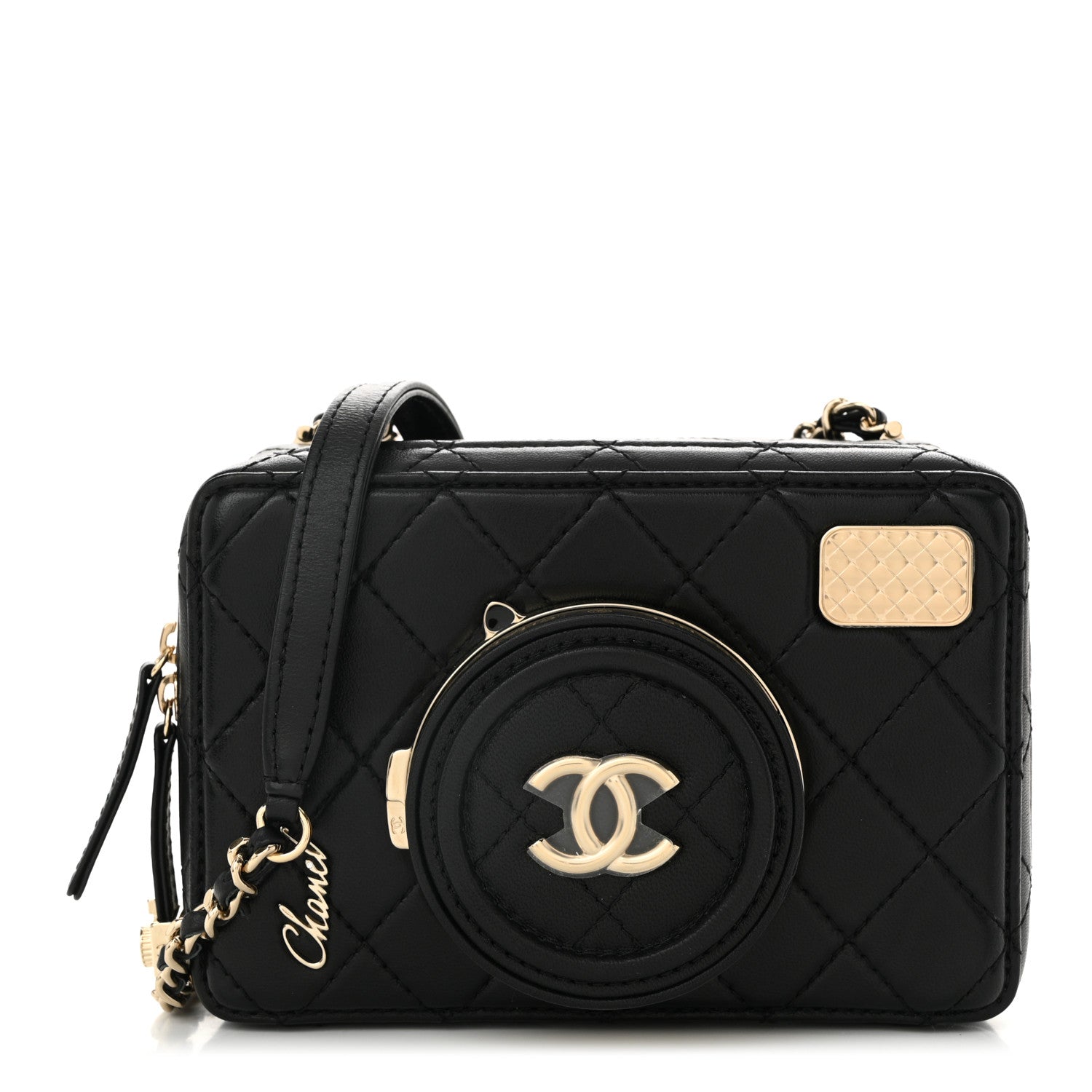 Lambskin Quilted Coco  Bag Black