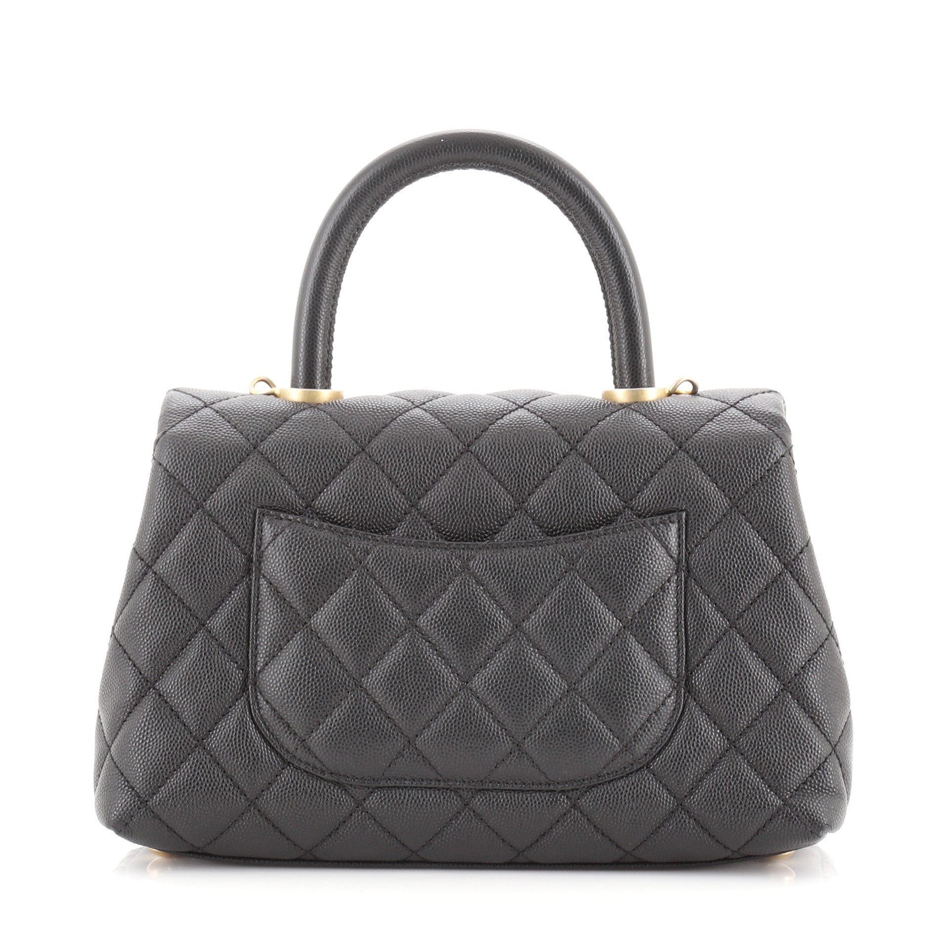 Coco Top Handle Bag Quilted Caviar Mini