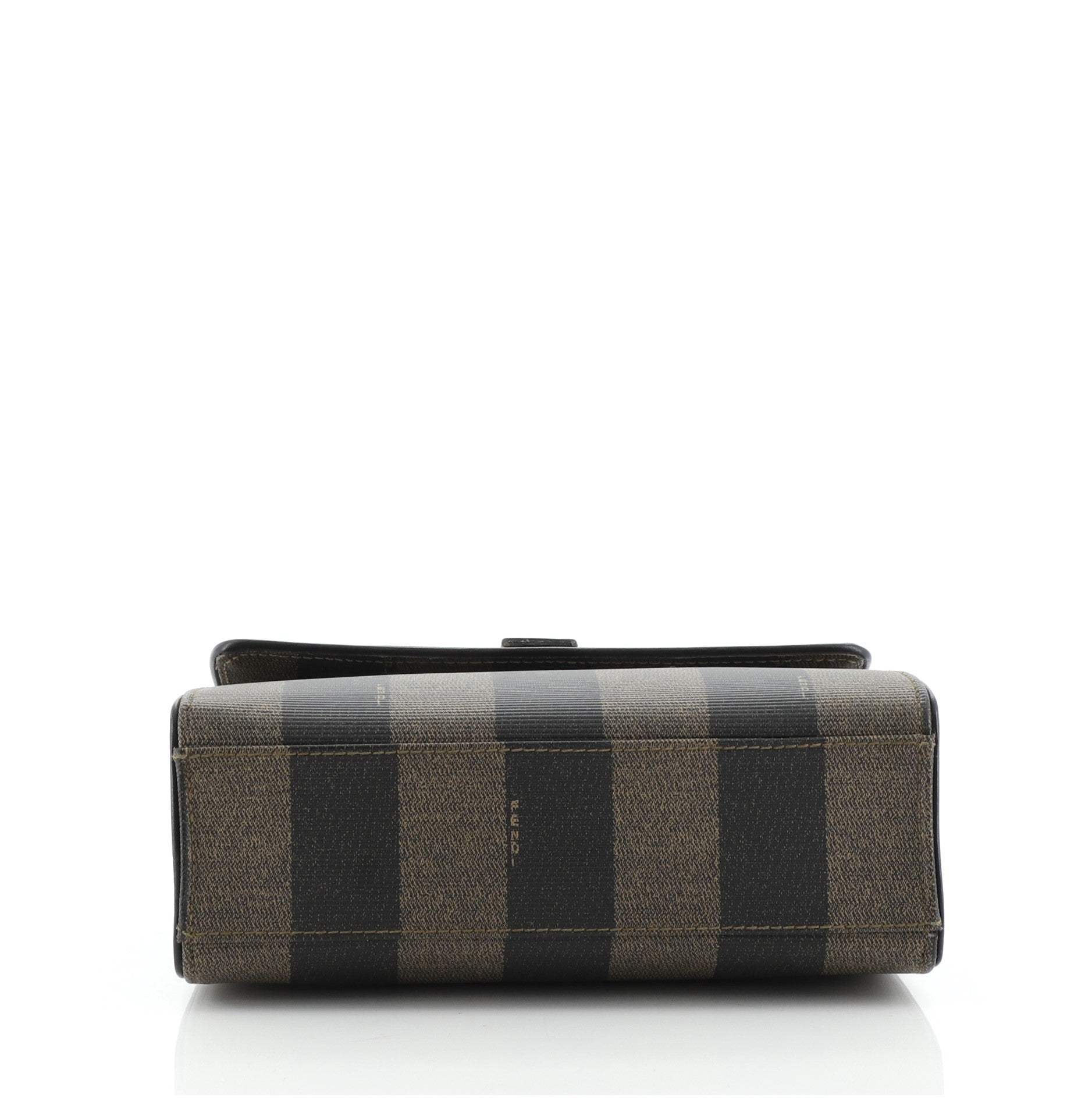 Vintage Top Handle Flap Bag Pequin Coated Canvas Mini