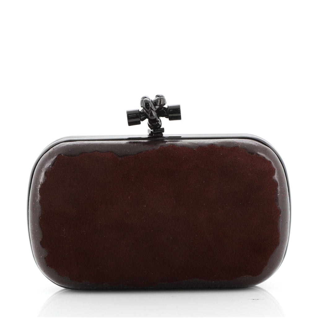 Box Knot Clutch Suede and Patent Small