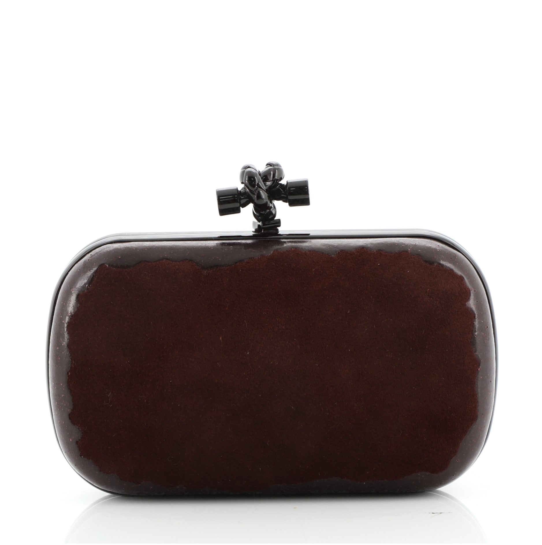 Box Knot Clutch Suede and Patent Small
