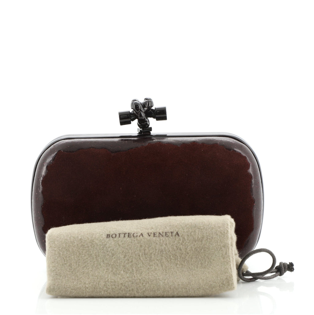 Box Knot Clutch Suede and Patent Small
