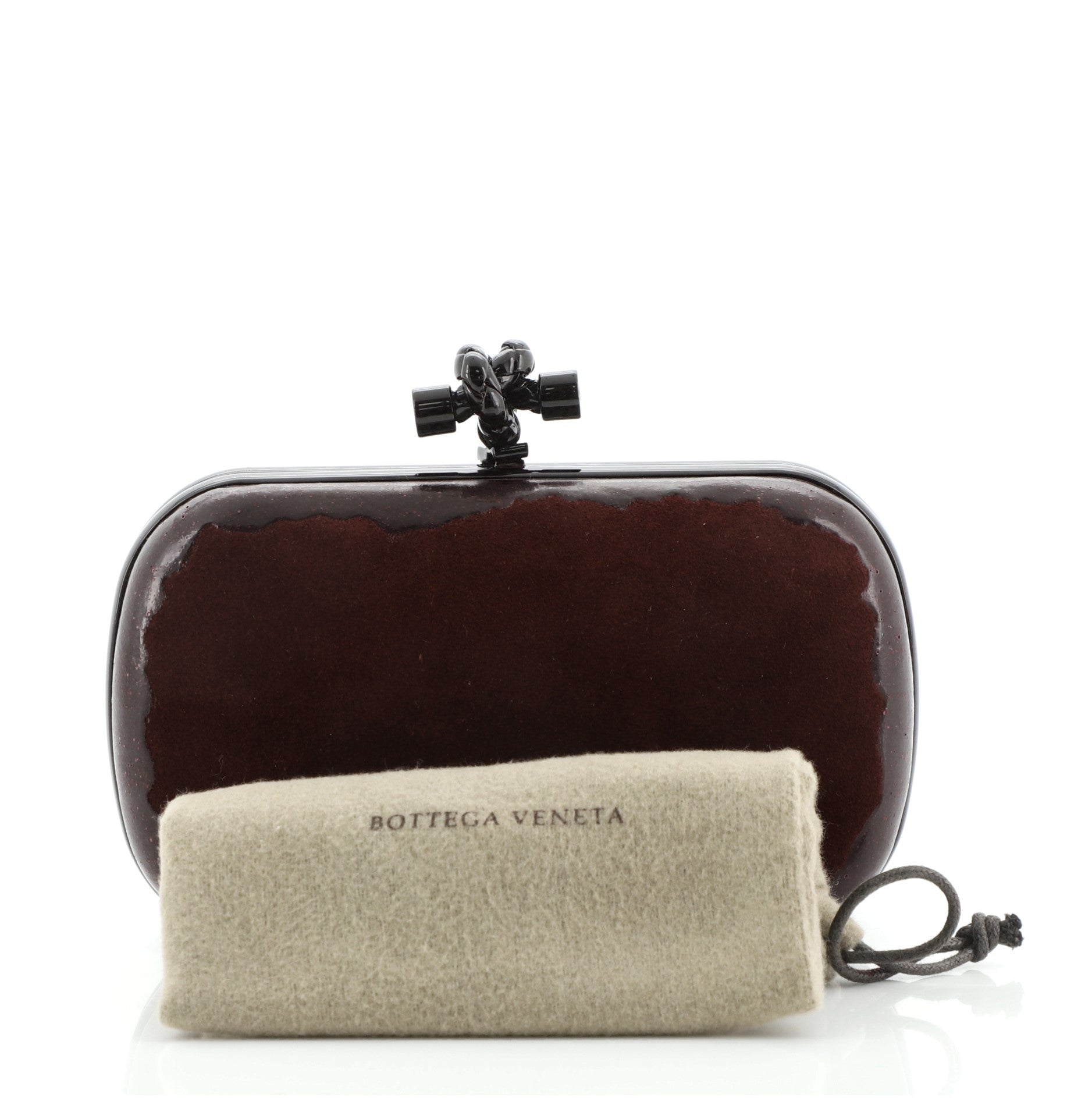 Box Knot Clutch Suede and Patent Small