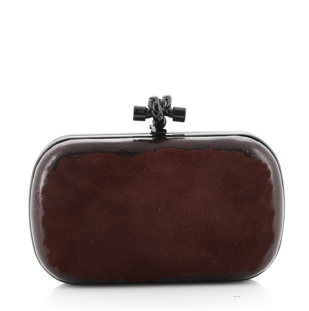 Box Knot Clutch Suede and Patent Small
