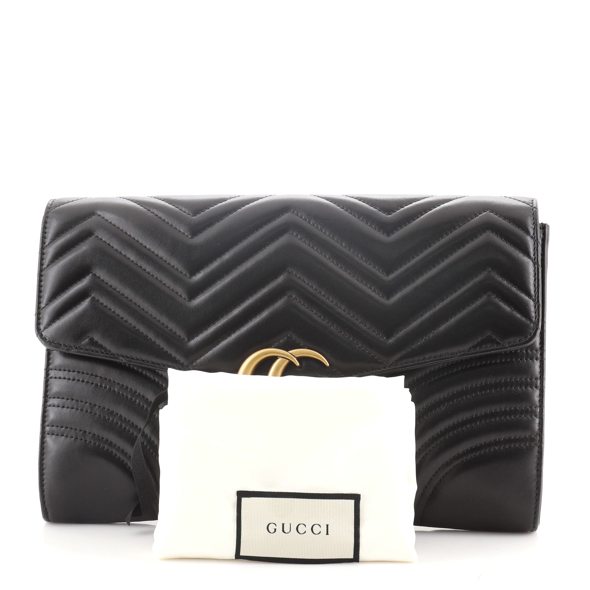 GG Marmont Flap Clutch Matelasse Leather