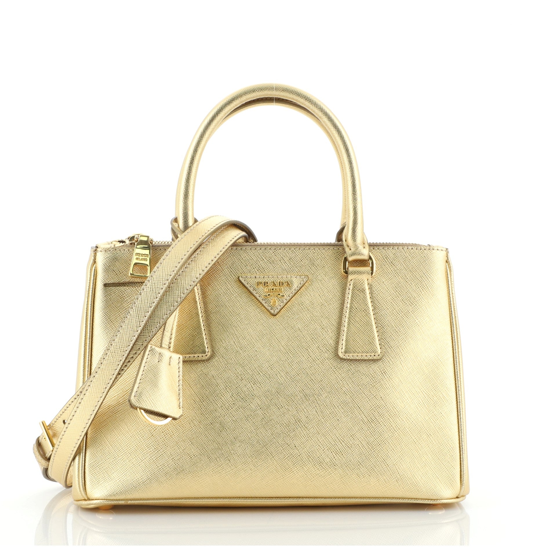 Double Zip Lux Tote Saffiano Leather Mini