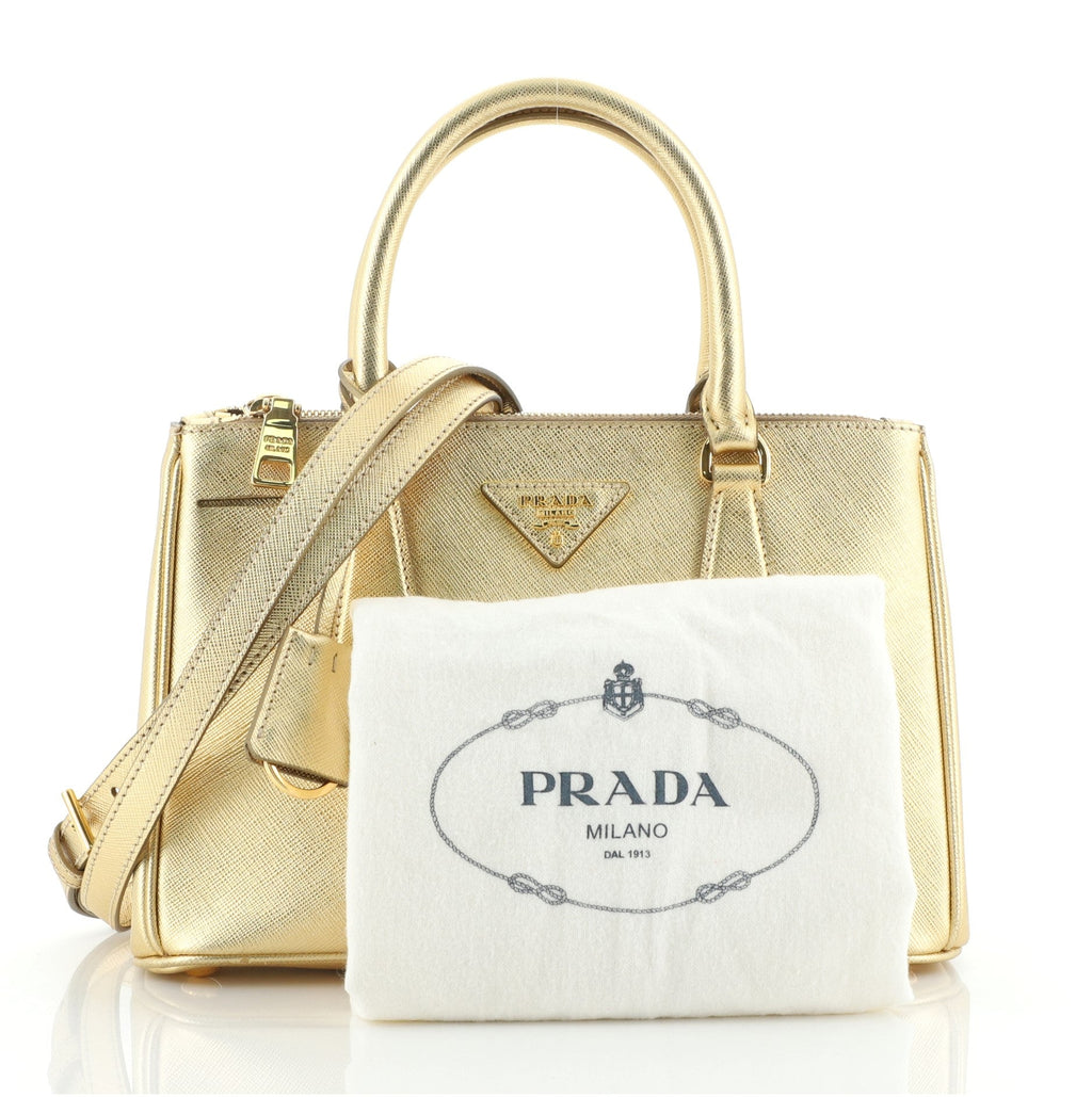 Double Zip Lux Tote Saffiano Leather Mini