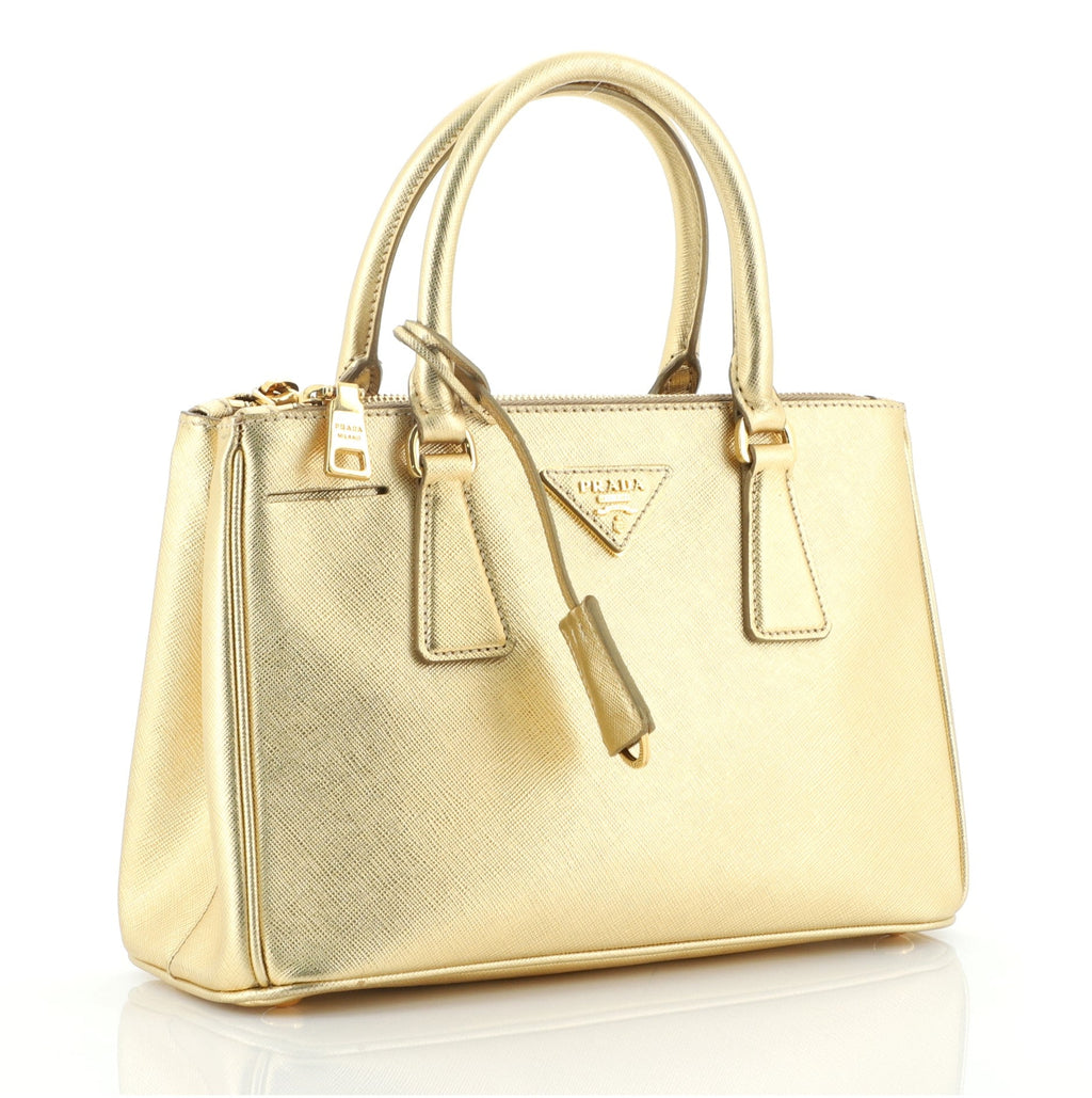 Double Zip Lux Tote Saffiano Leather Mini