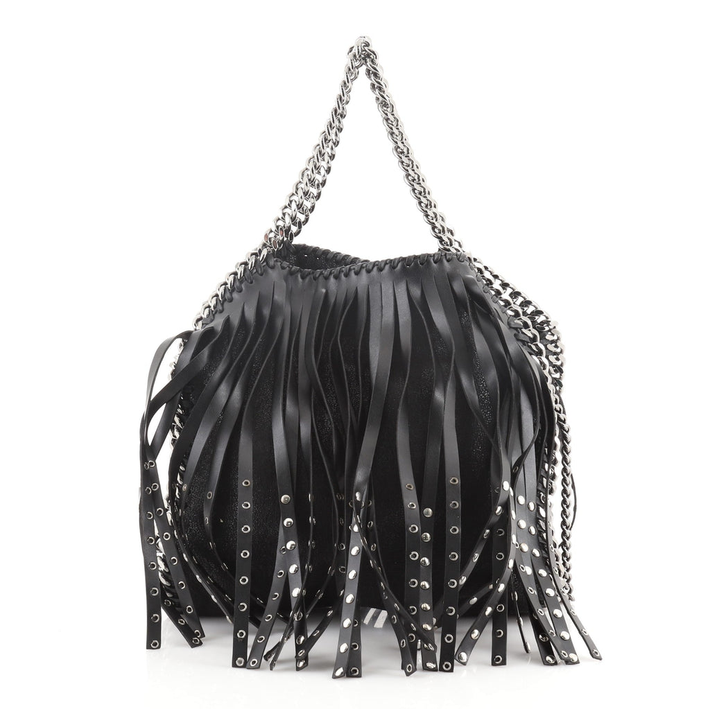 Falabella Fringe Fold Over Crossbody Bag Shaggy Deer Mini