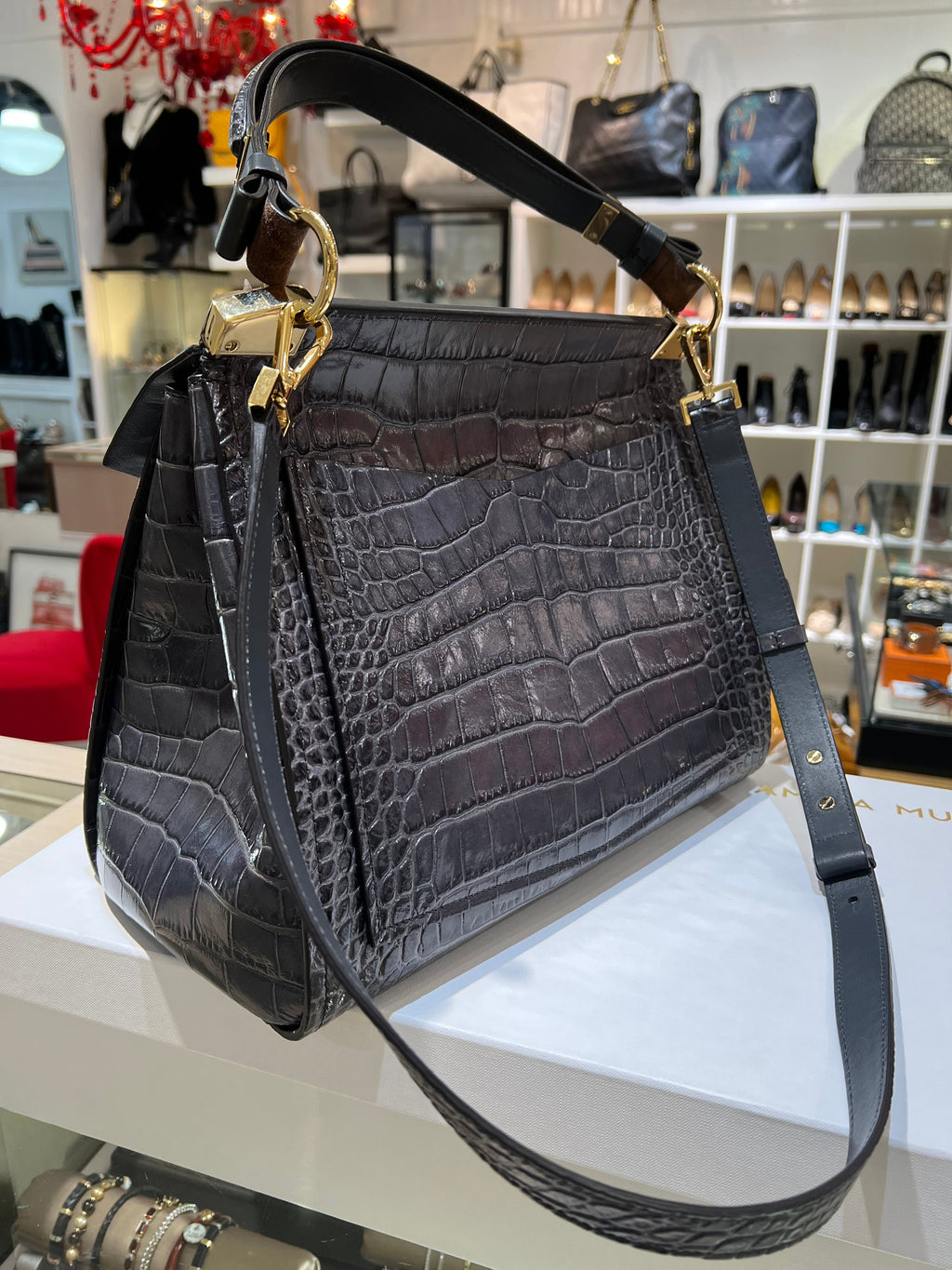 GIVENCHY Croc Embossed Bag