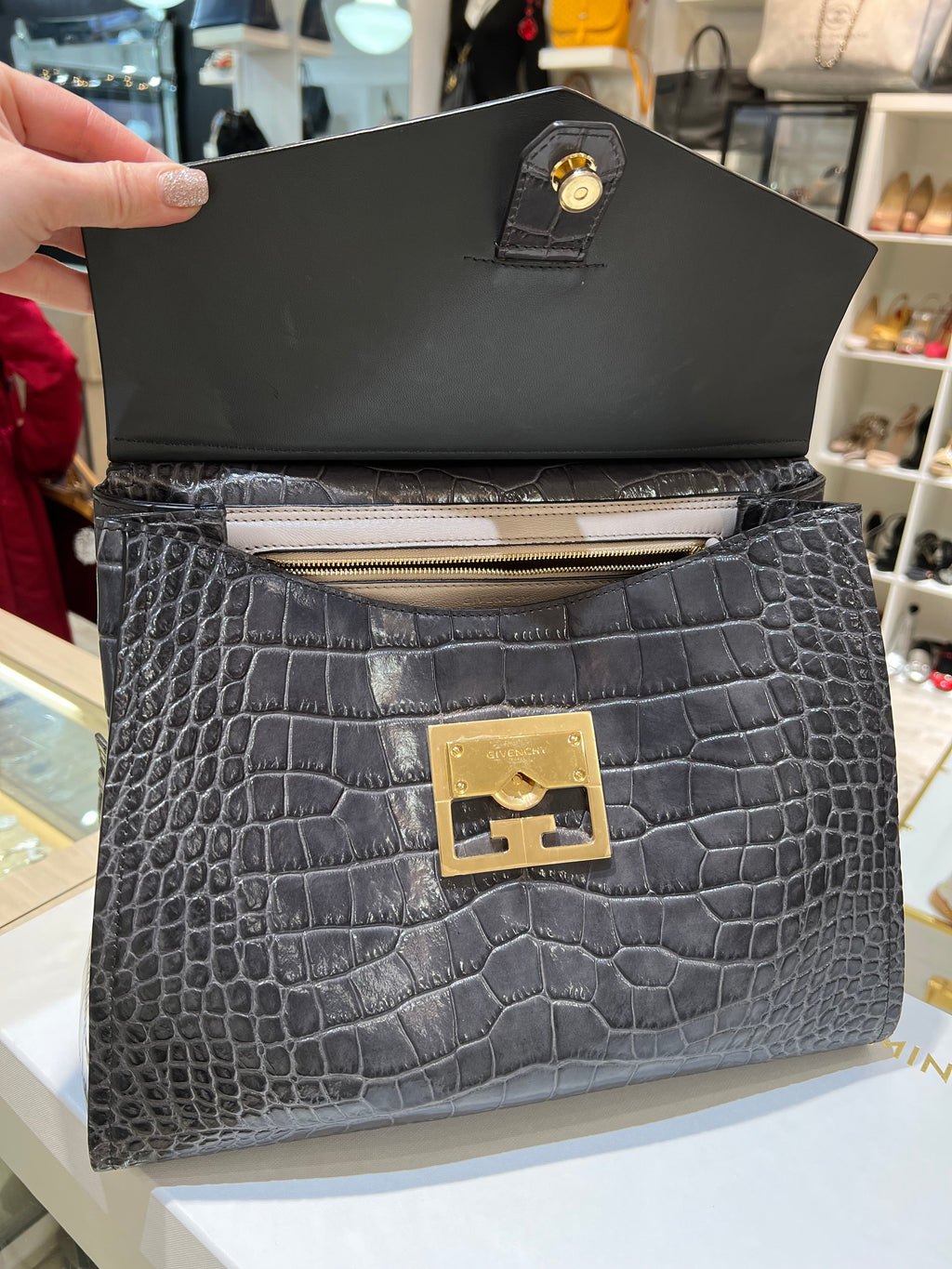 GIVENCHY Croc Embossed Bag