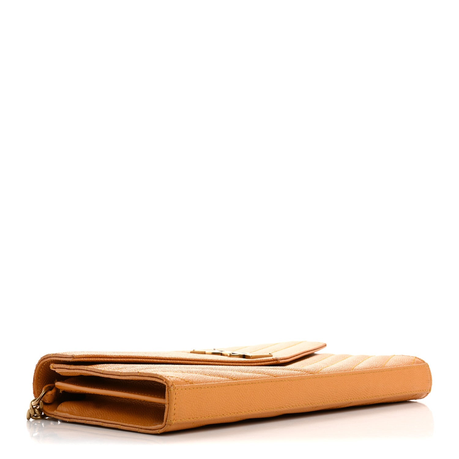 Grain De Poudre Matelasse Chevron Cassandre Chain Wallet Senape Yellow