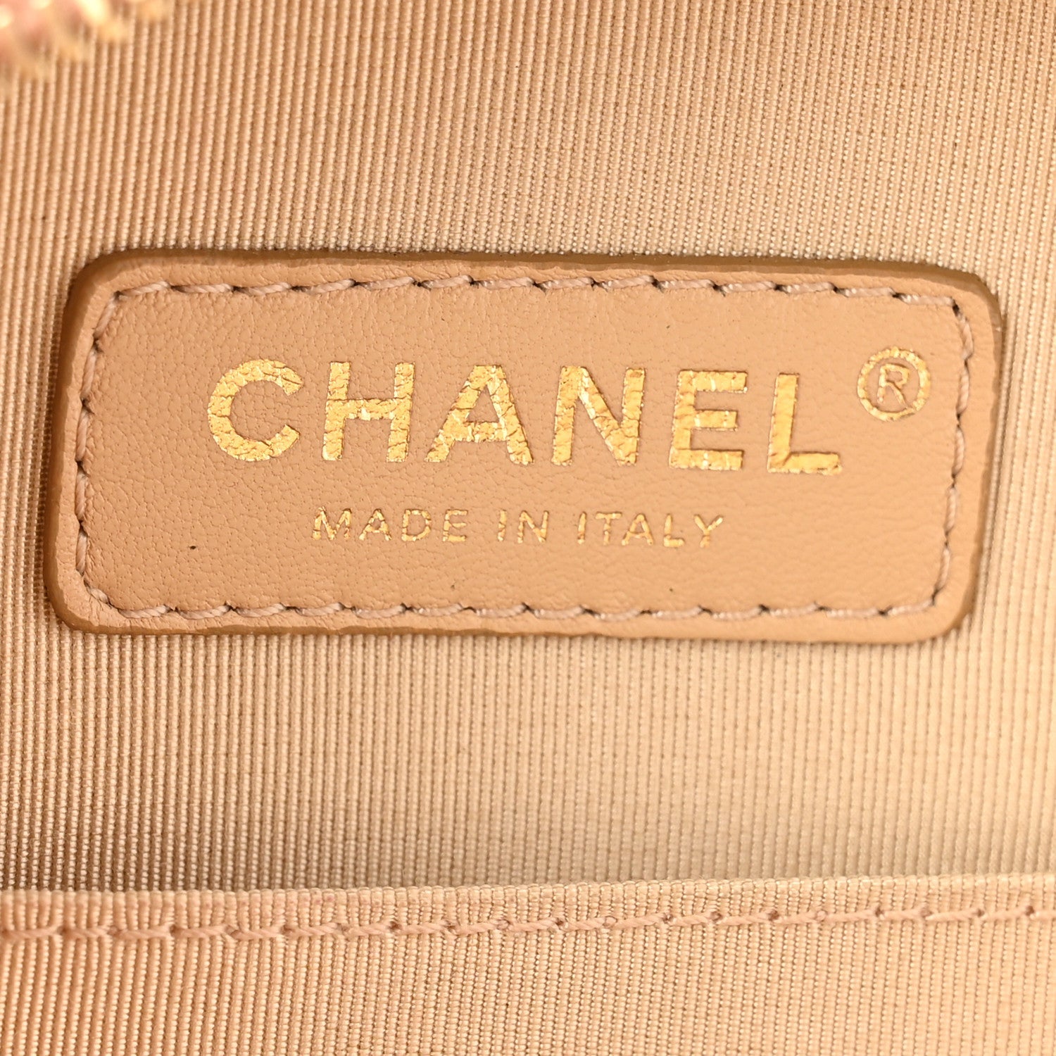 Glazed Calfskin Round As Earth Evening Bag Beige