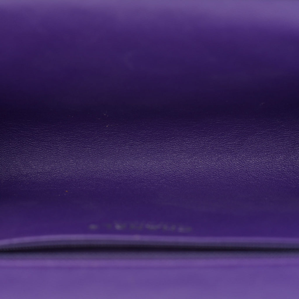 Patent Quilted Timeless Clutch Purple