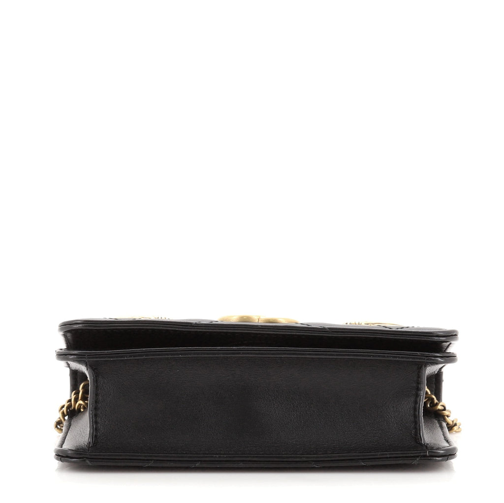 GG Marmont Chain Flap Bag Embellished Matelasse Leather Mini