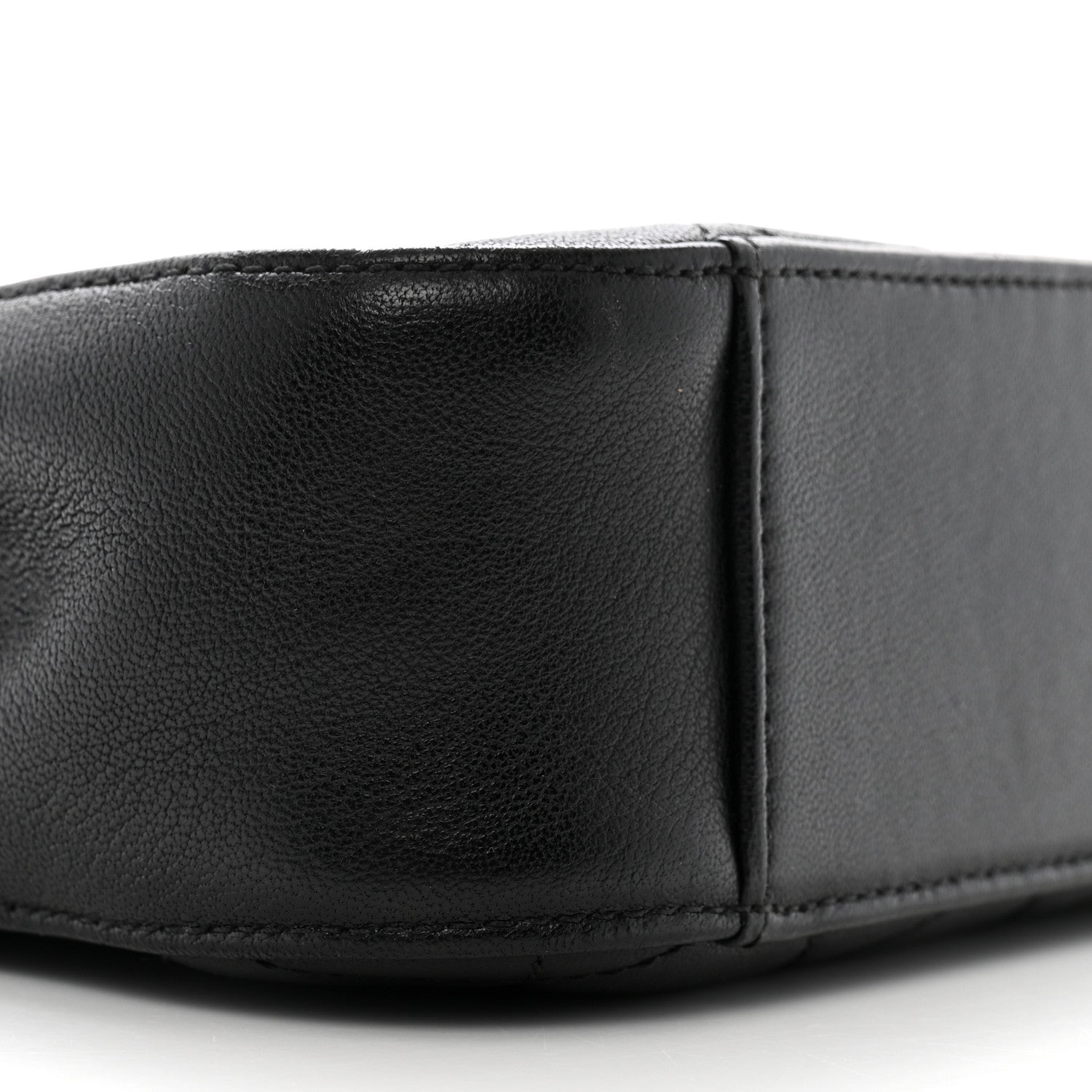 Lambskin Quilted Small Chain Infinity Top Handle Flap Black