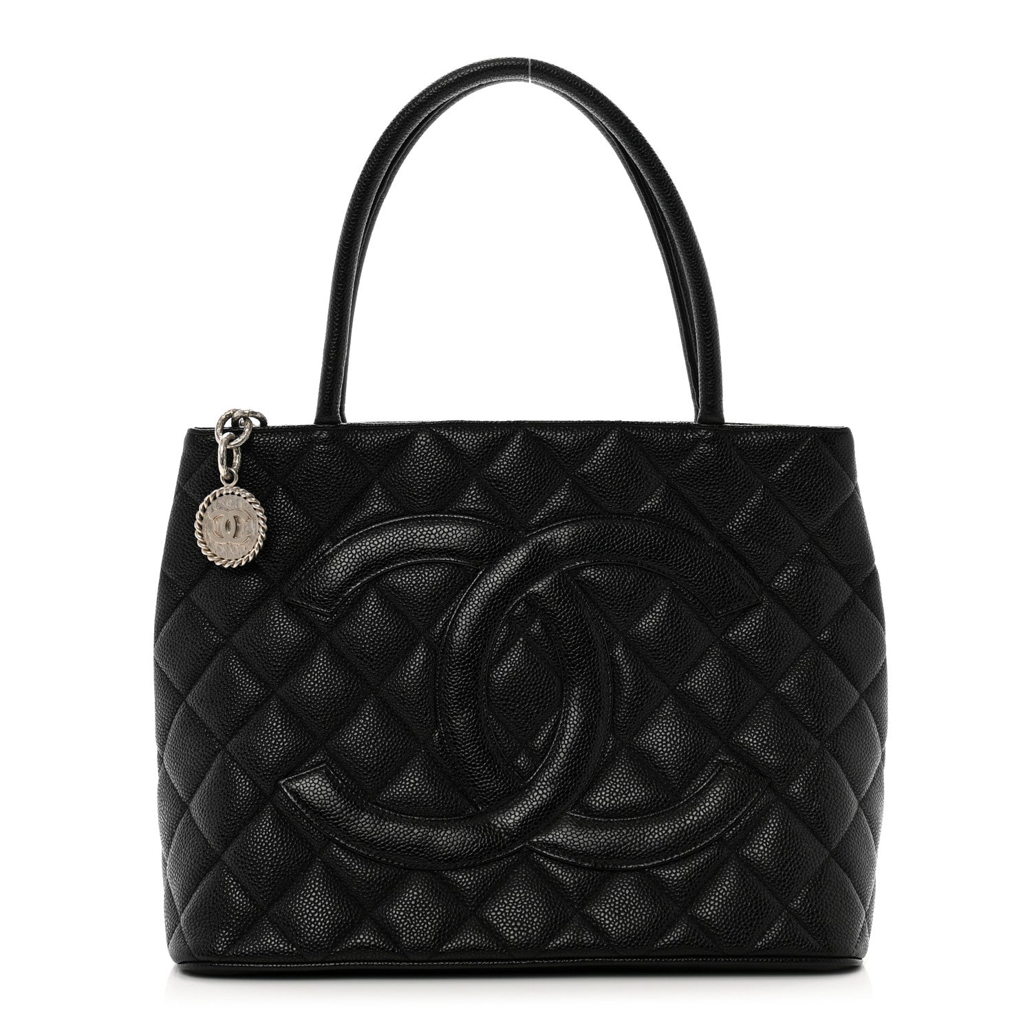 Caviar Quilted Medallion Tote Black