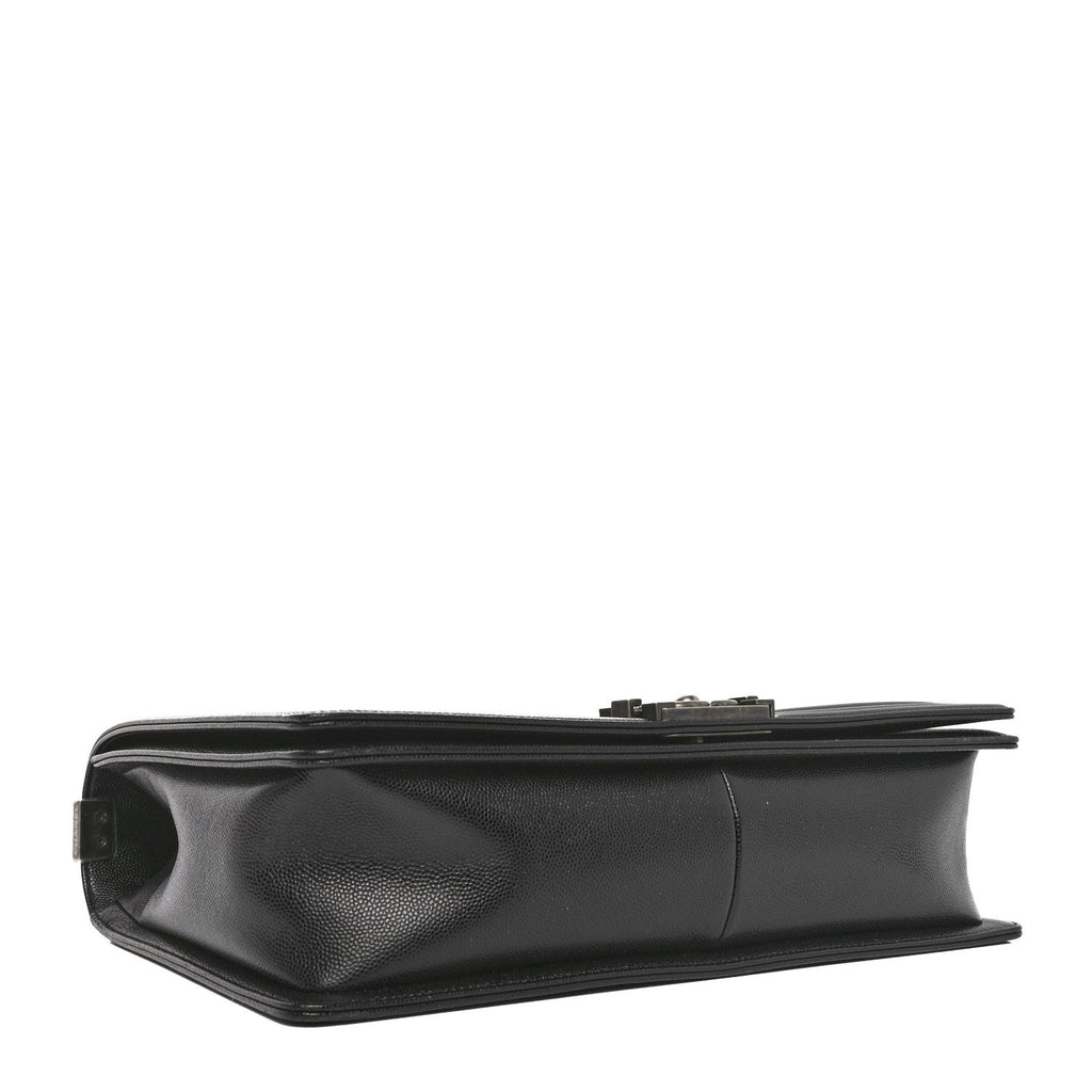 Caviar Quilted Large Boy Flap Black