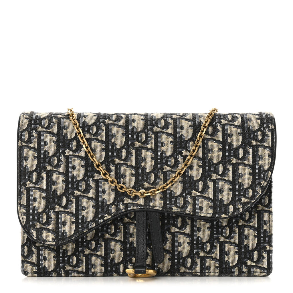 Oblique Saddle Chain Pouch Blue