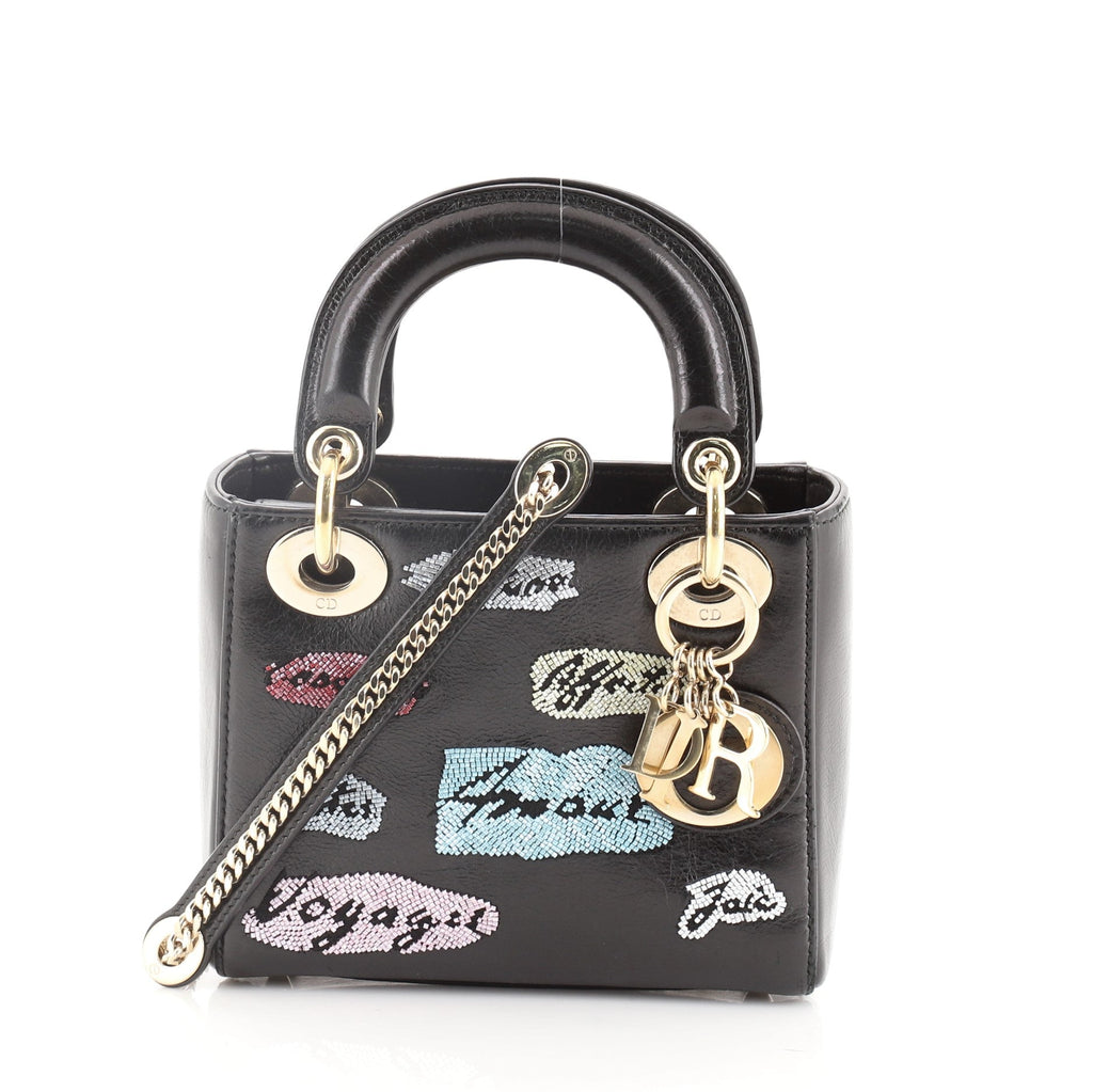 Lady Dior Bag Beaded Leather Mini