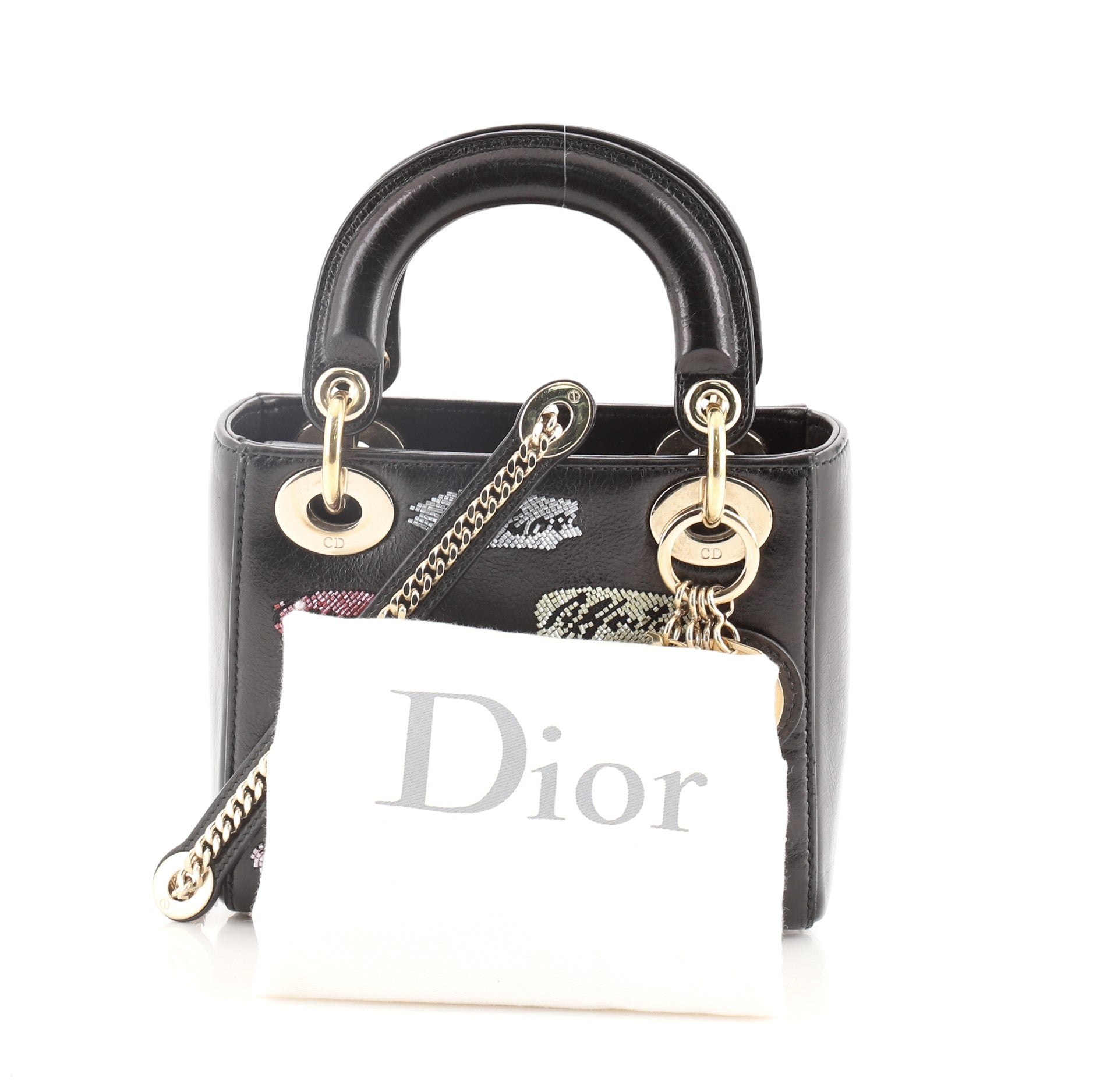 Lady Dior Bag Beaded Leather Mini