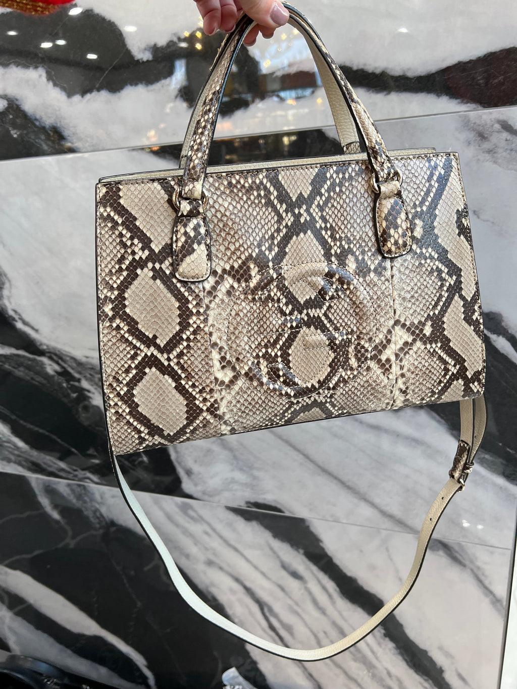 GUCCI MEDIUM PYTHON TOTE