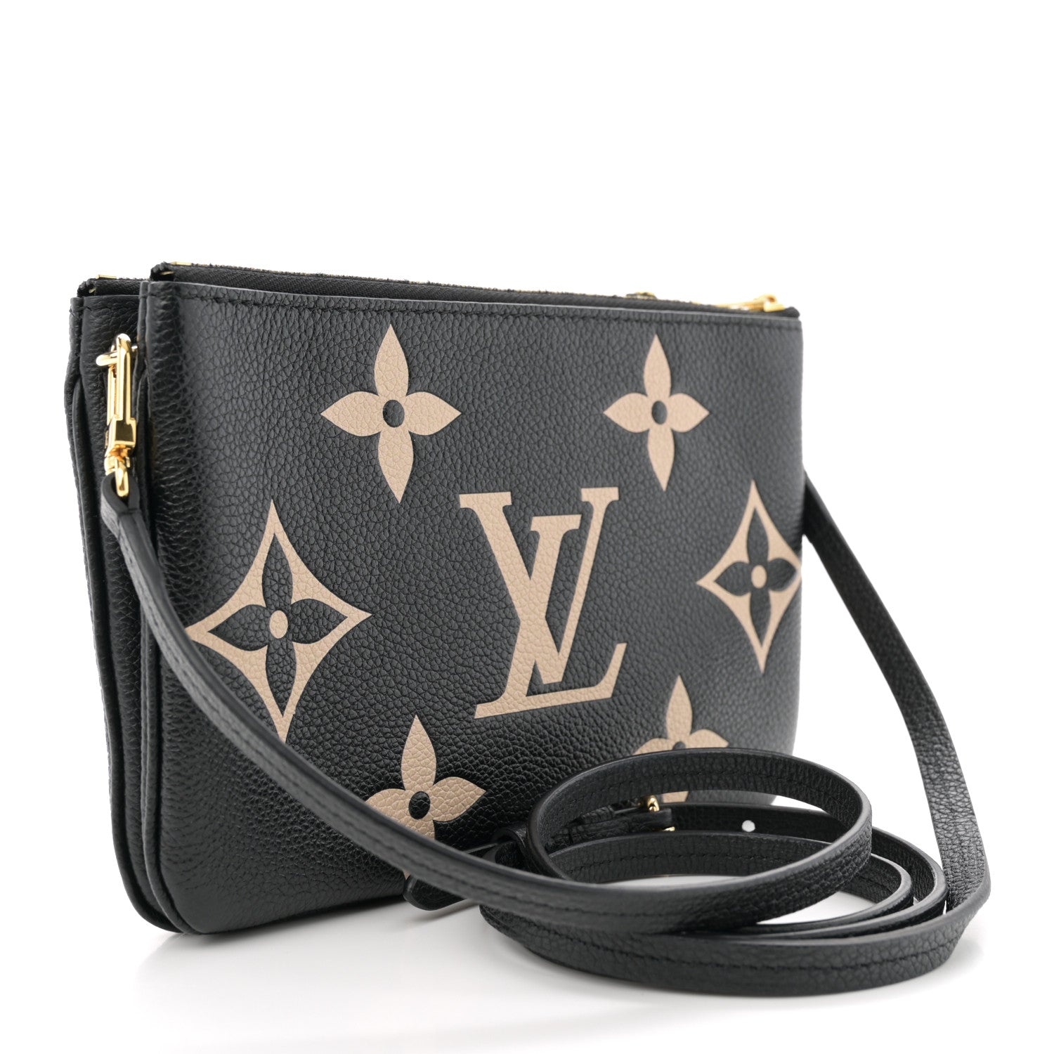 Empreinte Monogram Giant Double Zip Pochette Black Cream