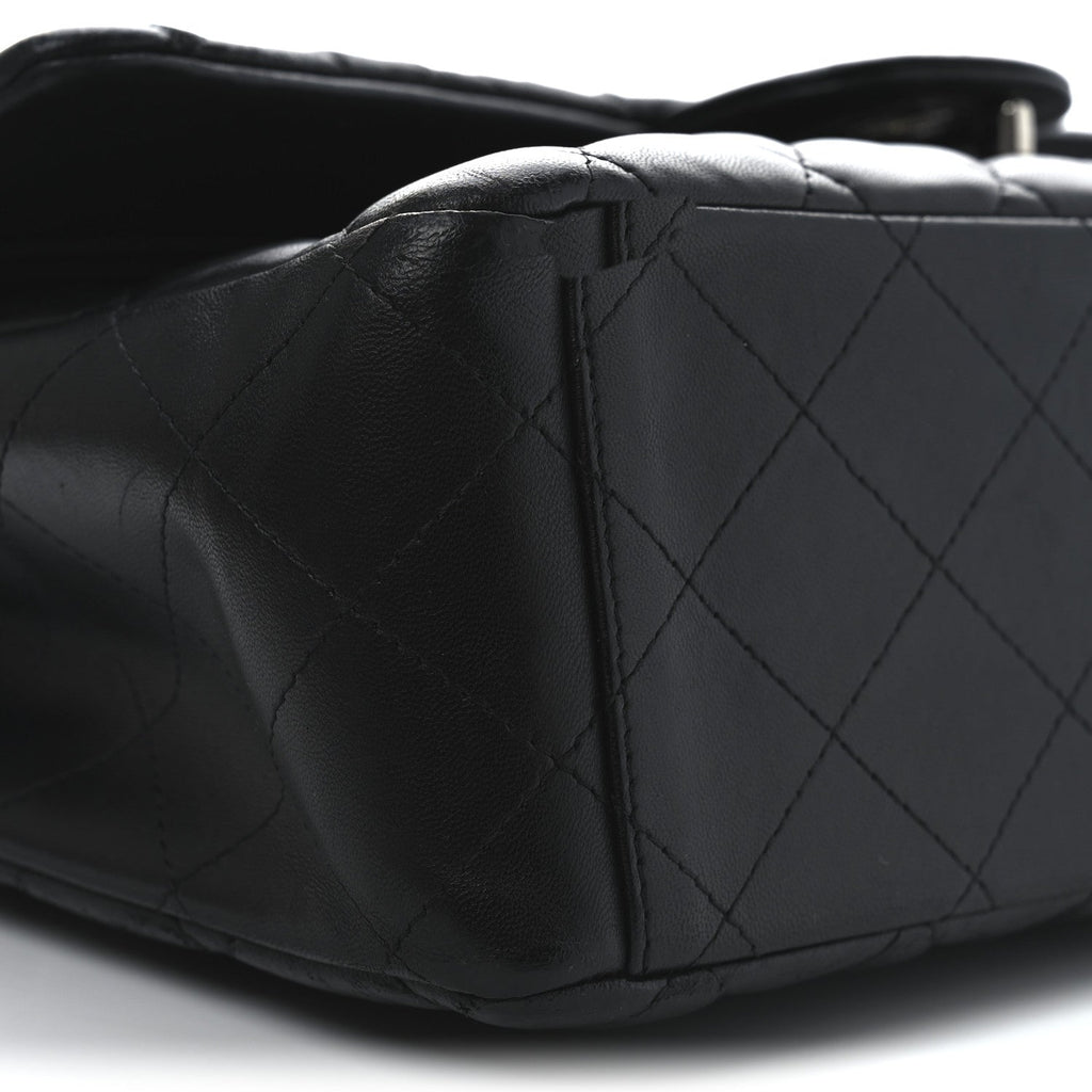 Lambskin Quilted Maxi Double Flap Black