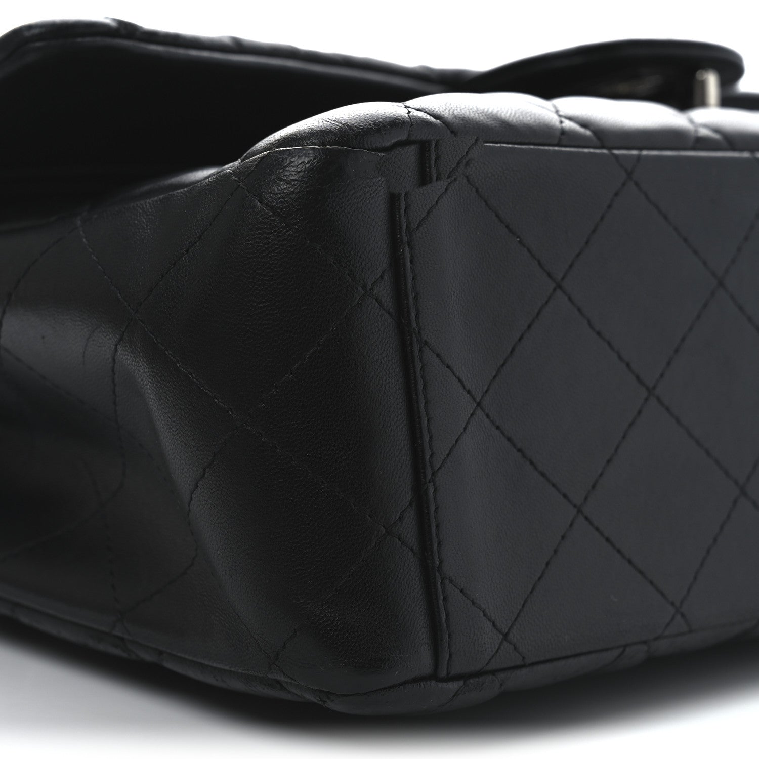 Lambskin Quilted Maxi Double Flap Black
