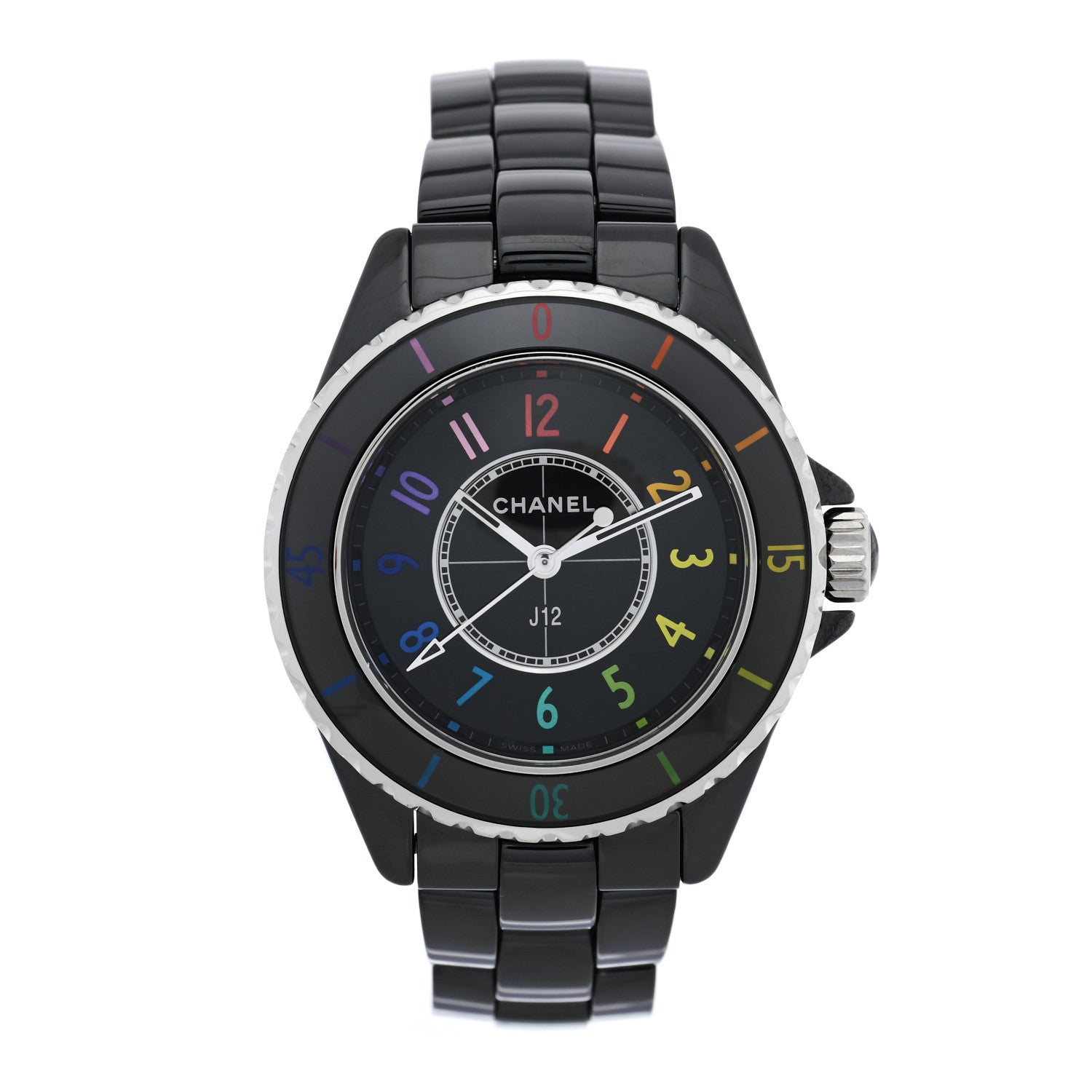 Stainless Steel Ceramic 33mm J12 Electro Quartz Watch Black