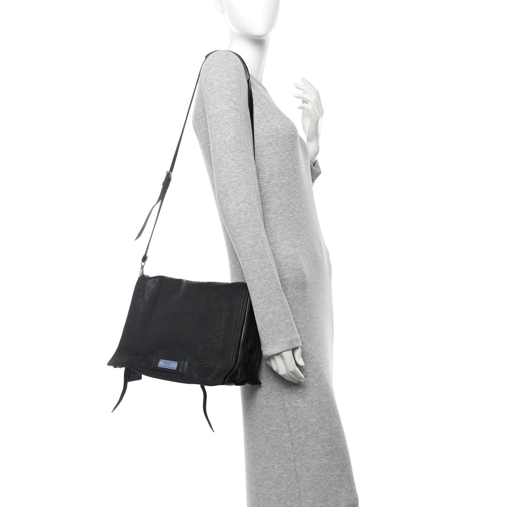 Glace Calf Etiquette Flap Black Astrale