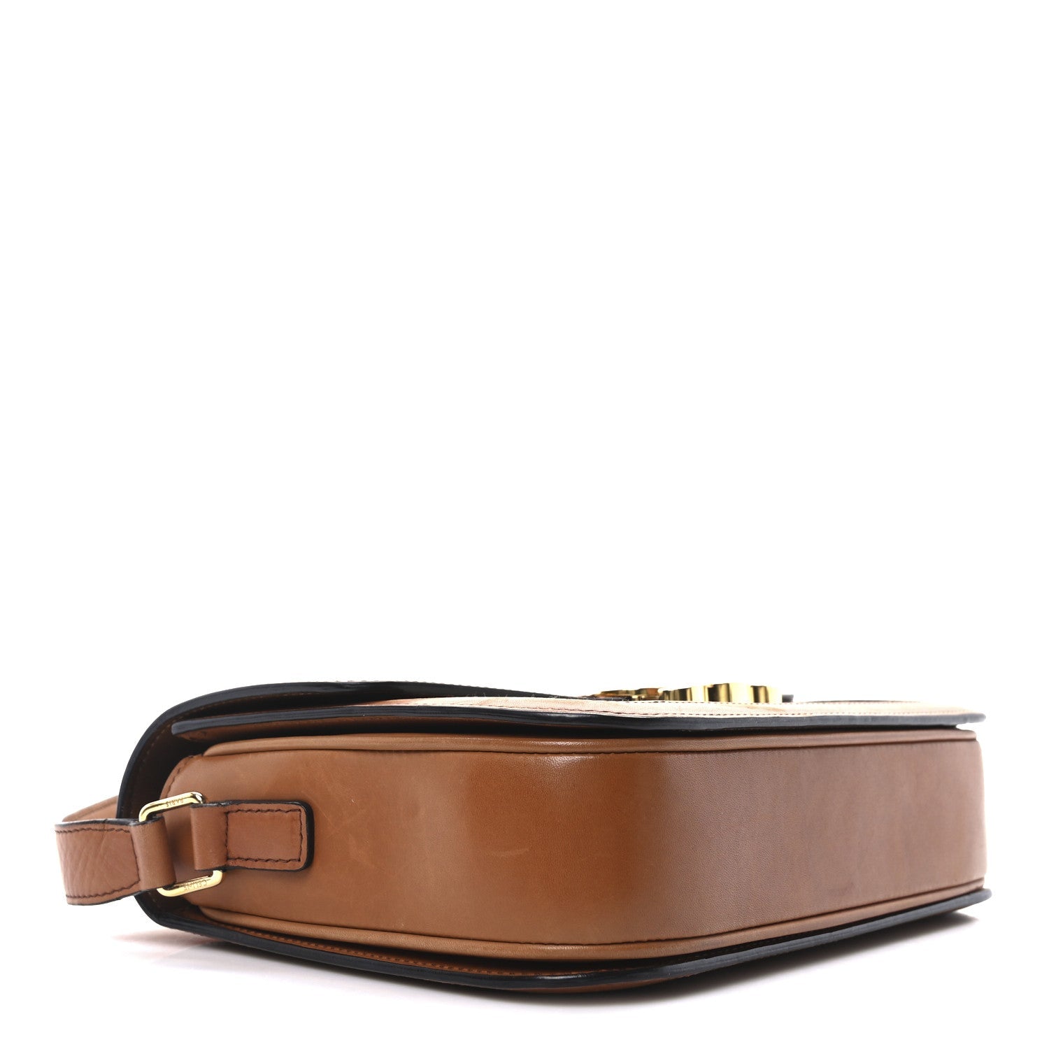 Canvas Calfskin Triomphe Medium Triomphe Bag Natural Tan