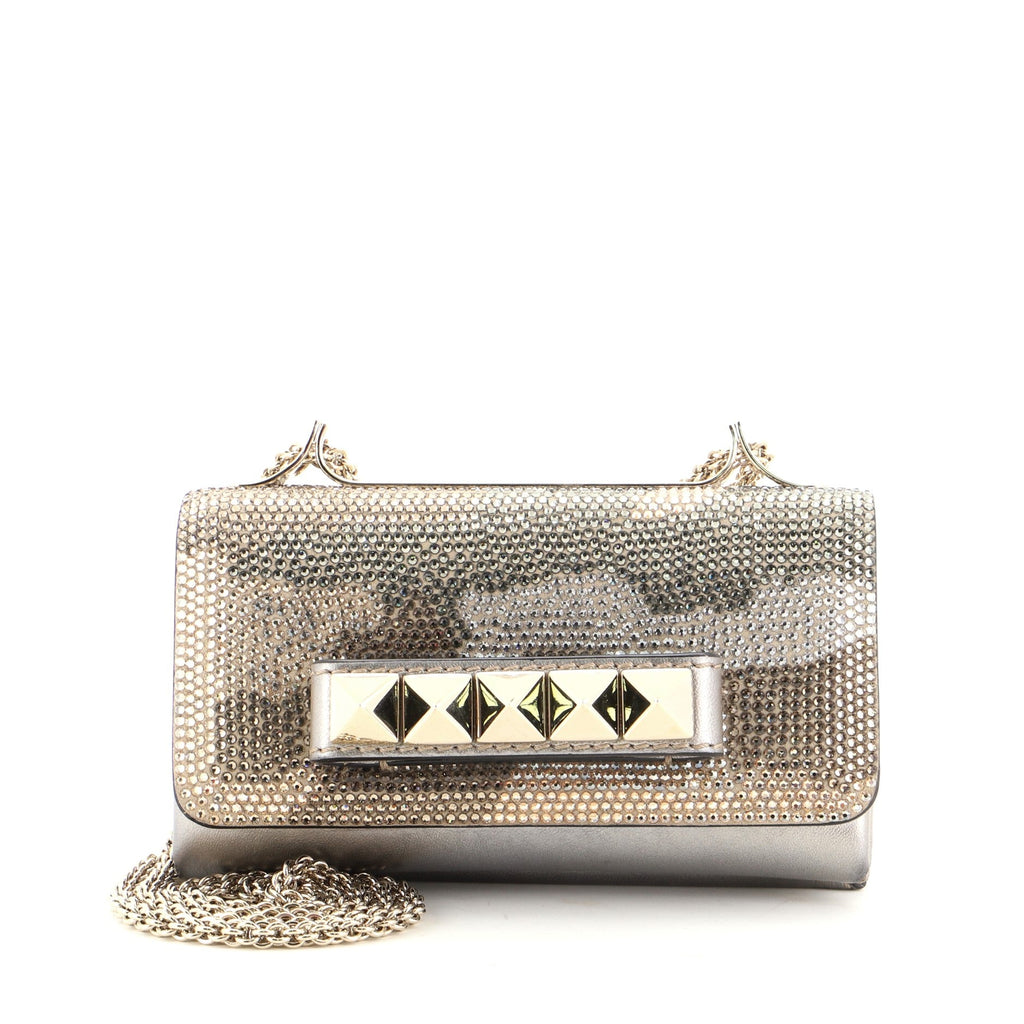 Va Va Voom Clutch Crystal Camo Embellished Suede and Leather Small