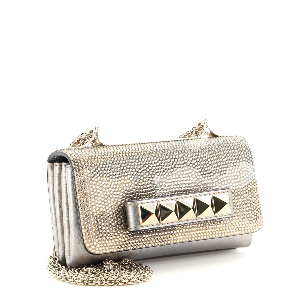 Va Va Voom Clutch Crystal Camo Embellished Suede and Leather Small