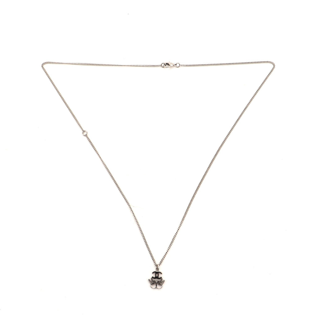 Emoticon Pendant Crystal Embellished Metal Necklace