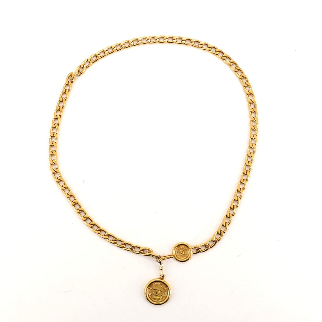 Vintage Medallion Chain Belt Metal 90