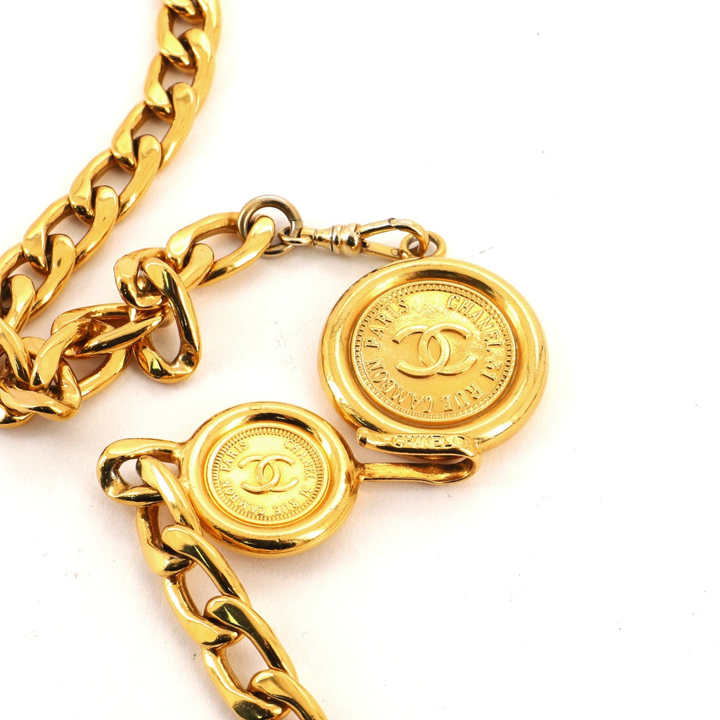 Vintage Medallion Chain Belt Metal 90