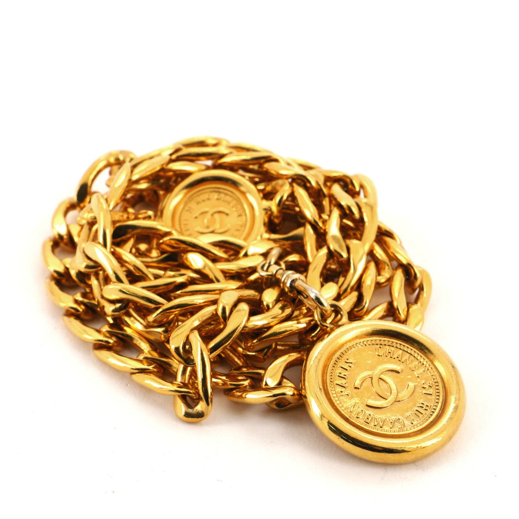 Vintage Medallion Chain Belt Metal 90