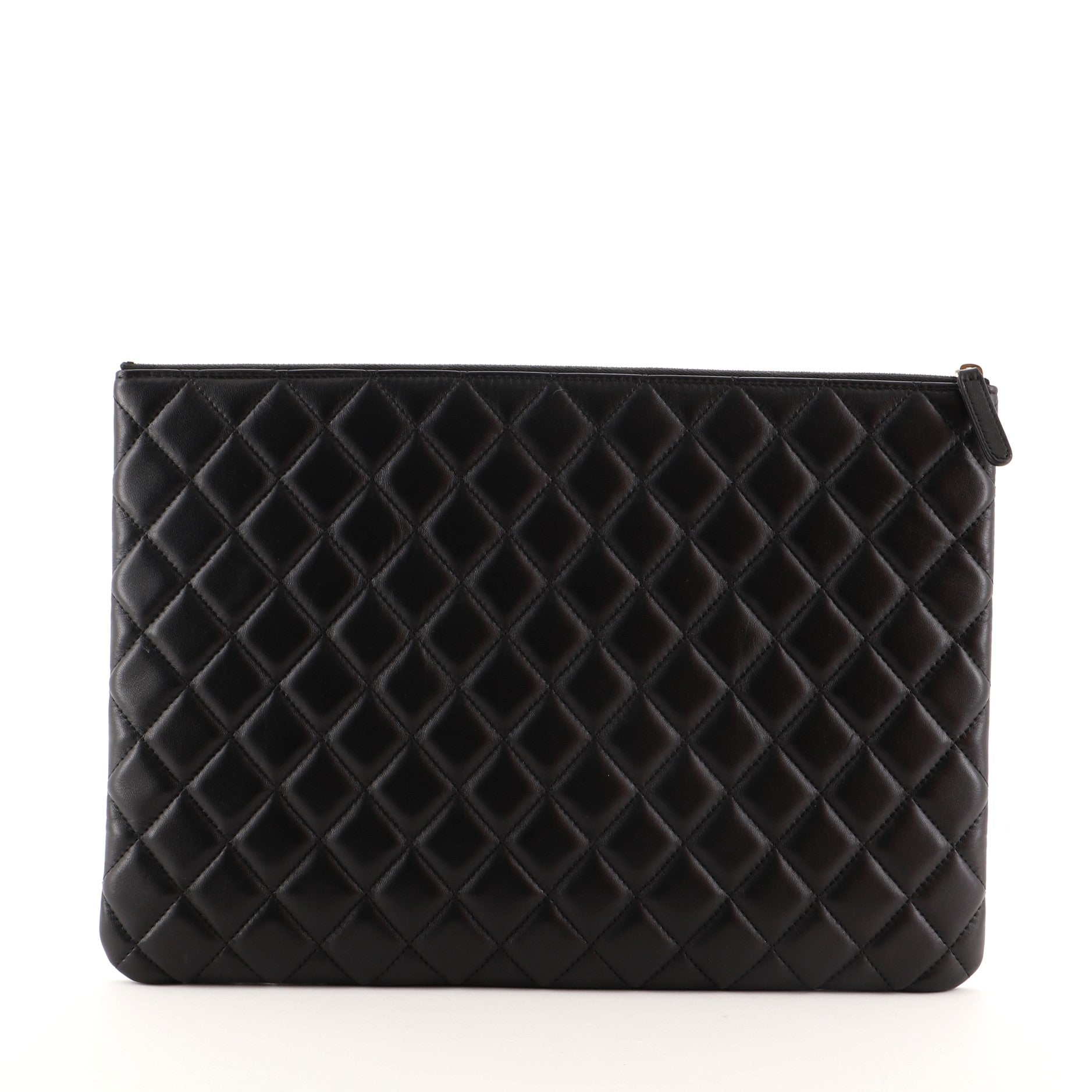 Camellia O Case Clutch Quilted Lambskin Large