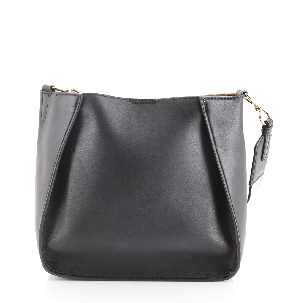 Logo Crossbody Bag Perforated Faux Leather Mini
