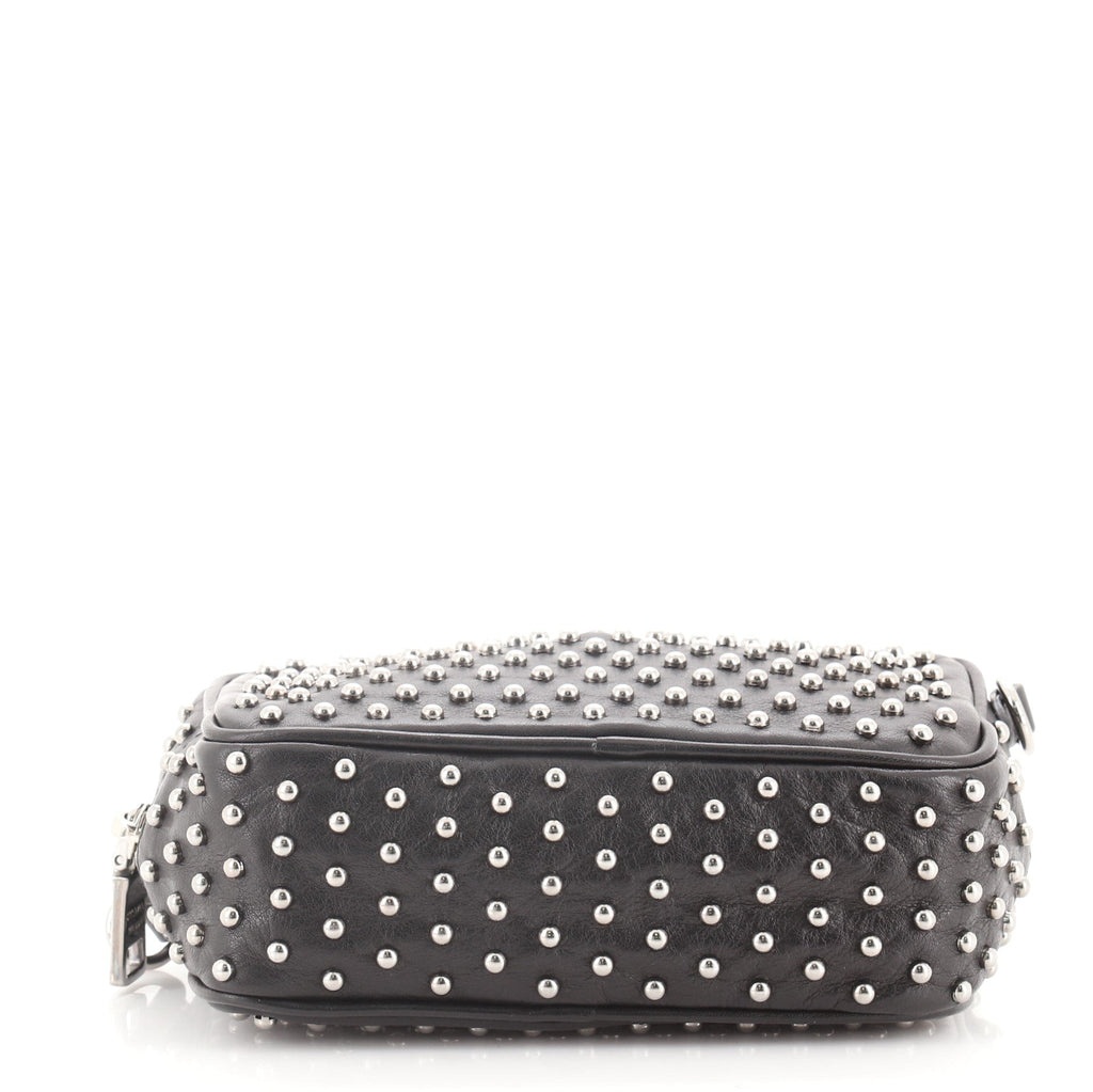Zip Crossbody Bag Studded Soft Calfskin Mini