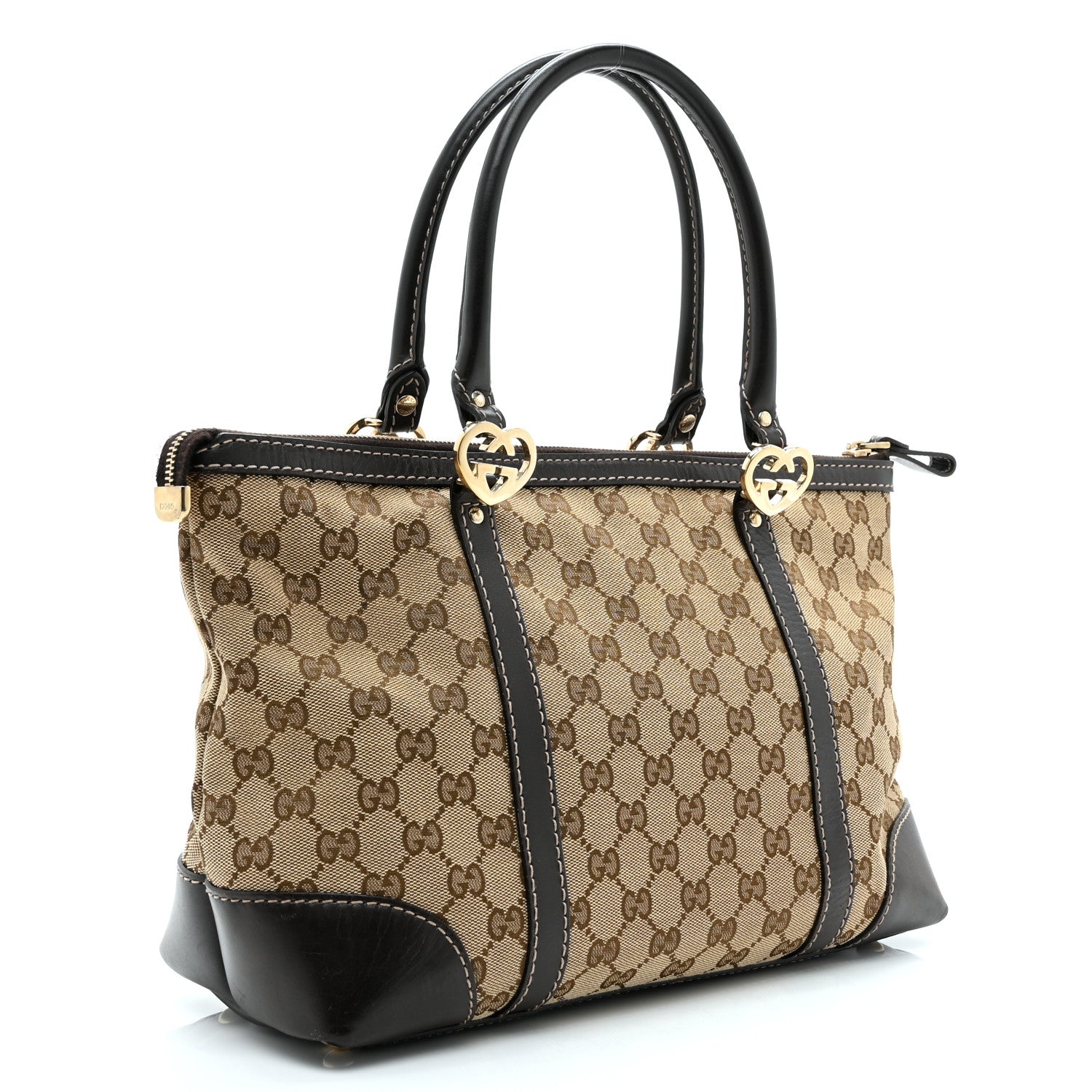Monogram Small Lovely Heart Tote Dark Brown