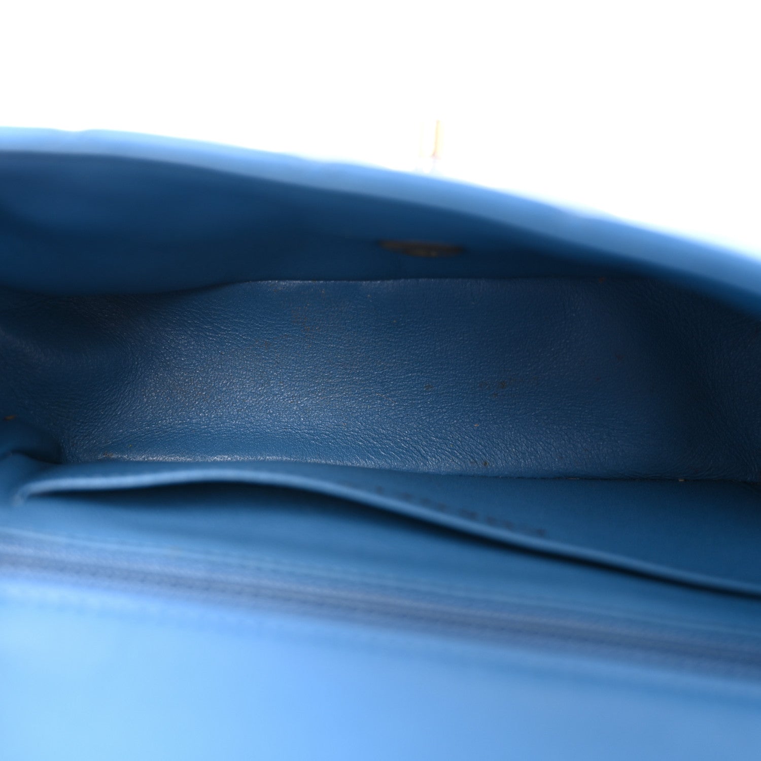 Lambskin Quilted Mini Rectangular Flap Blue
