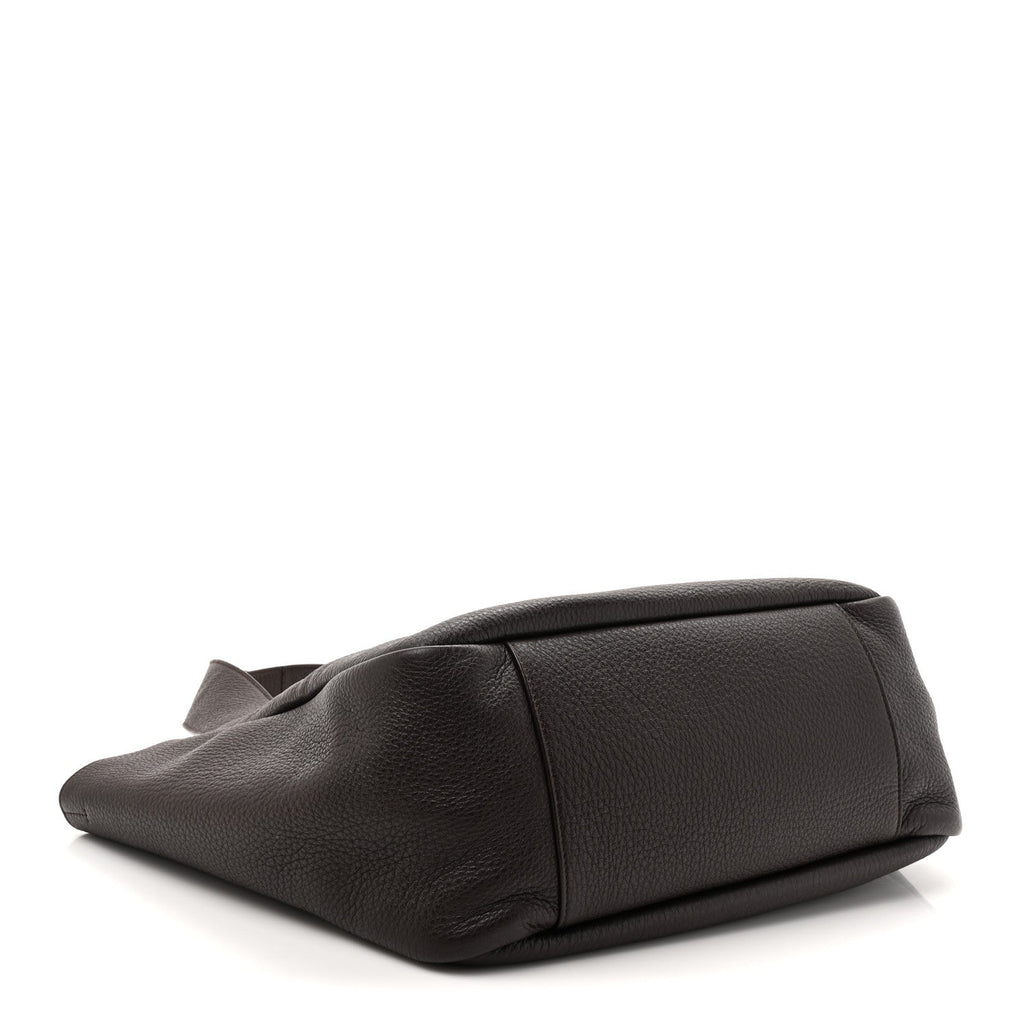 Grained Deerskin Bea Tote Marron Fonce