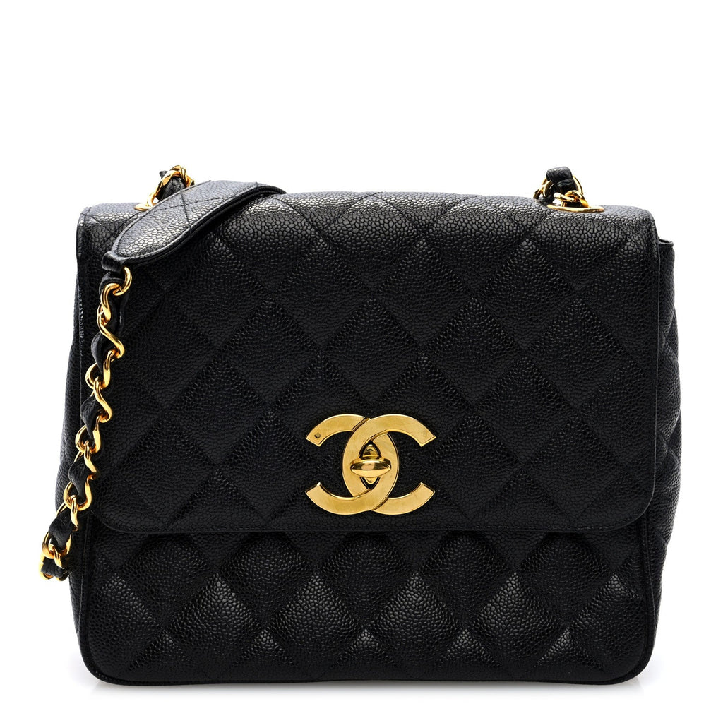Caviar Quilted XL Single Flap Black