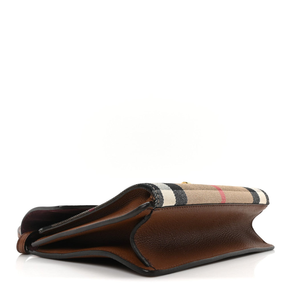 Derby Calfskin House Check Small Macken Crossbody Bag Tan